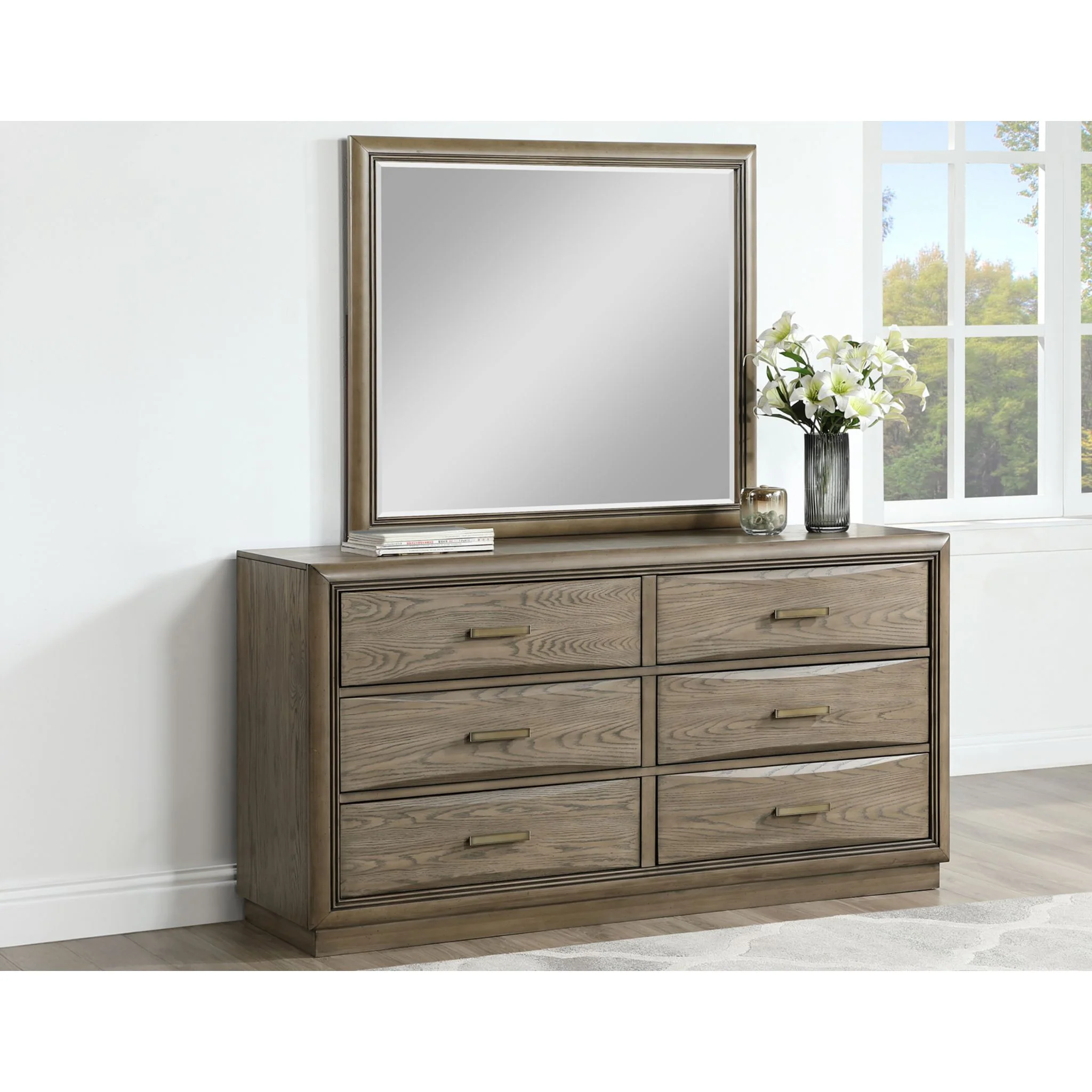 Savannah Dresser and Mirror - Cocoa Grey - Image 2