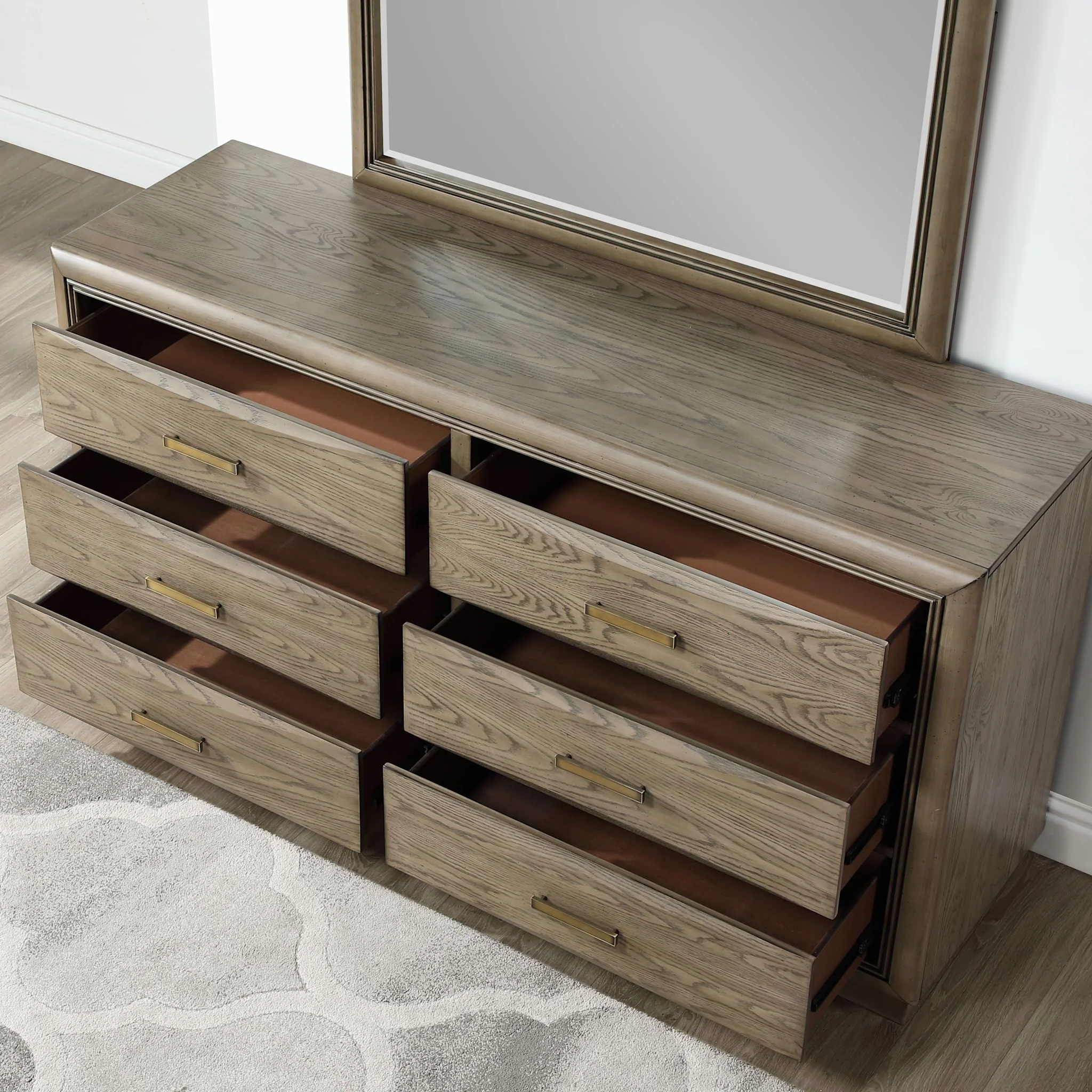 Savannah Dresser and Mirror - Cocoa Grey - Image 5