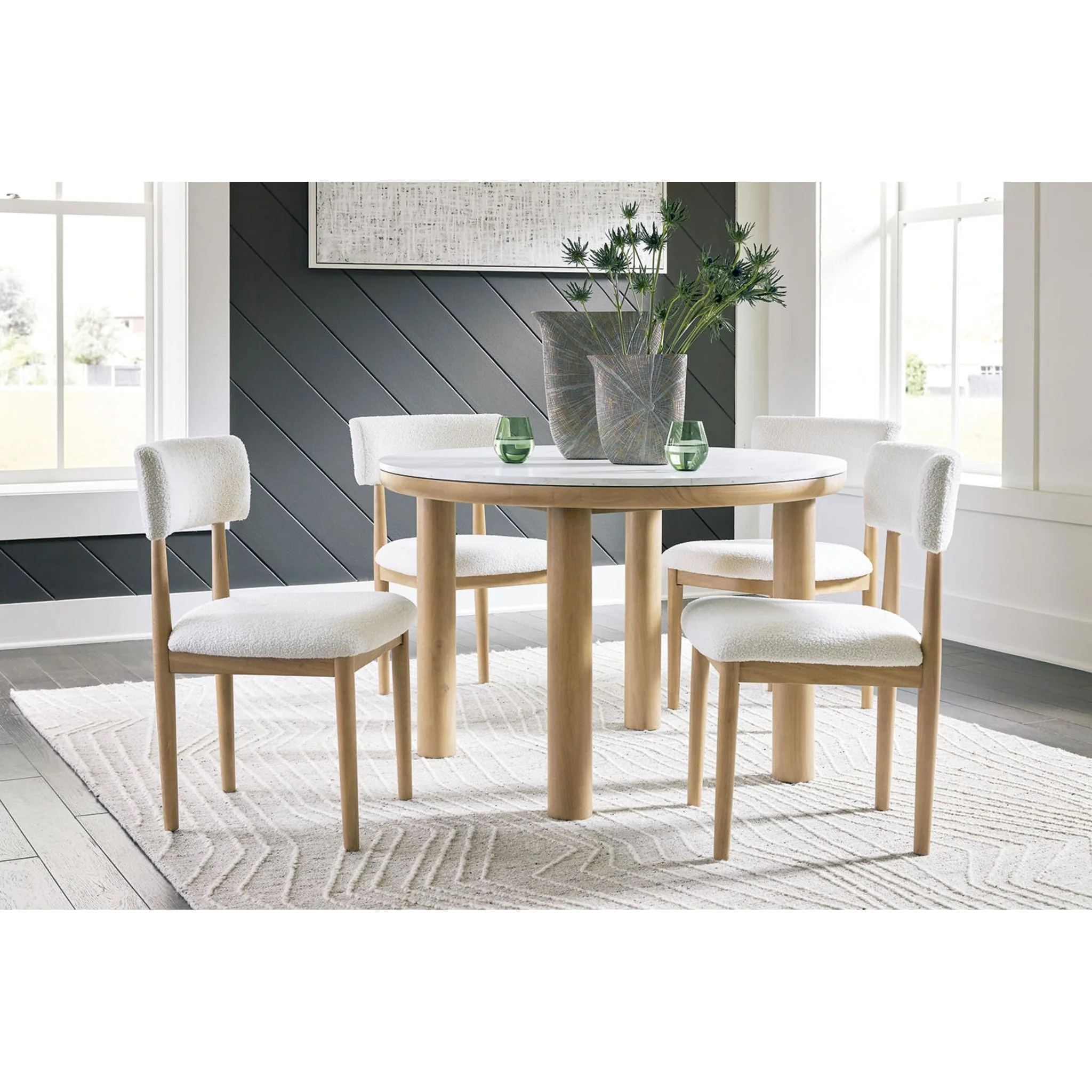 Sawdyn Dining Chair - White/Light Brown - (D427-02) - Image 8