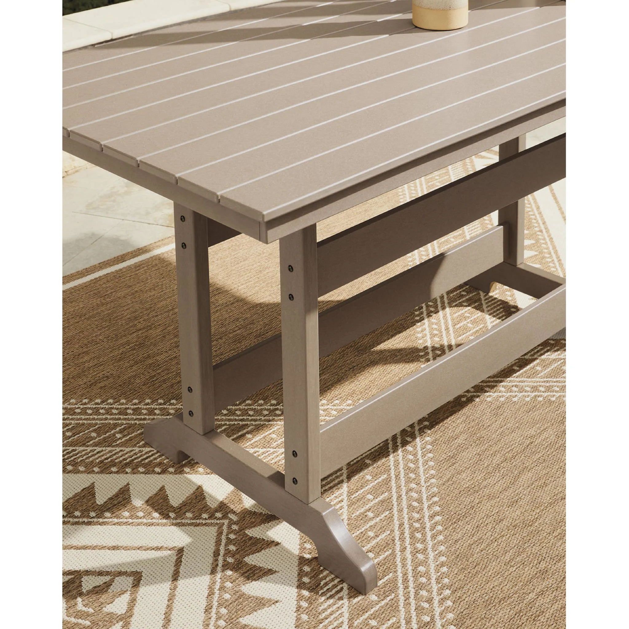Seacliff Beach Outdoor Counter Height Dining Table - Medium Brown - Image 3
