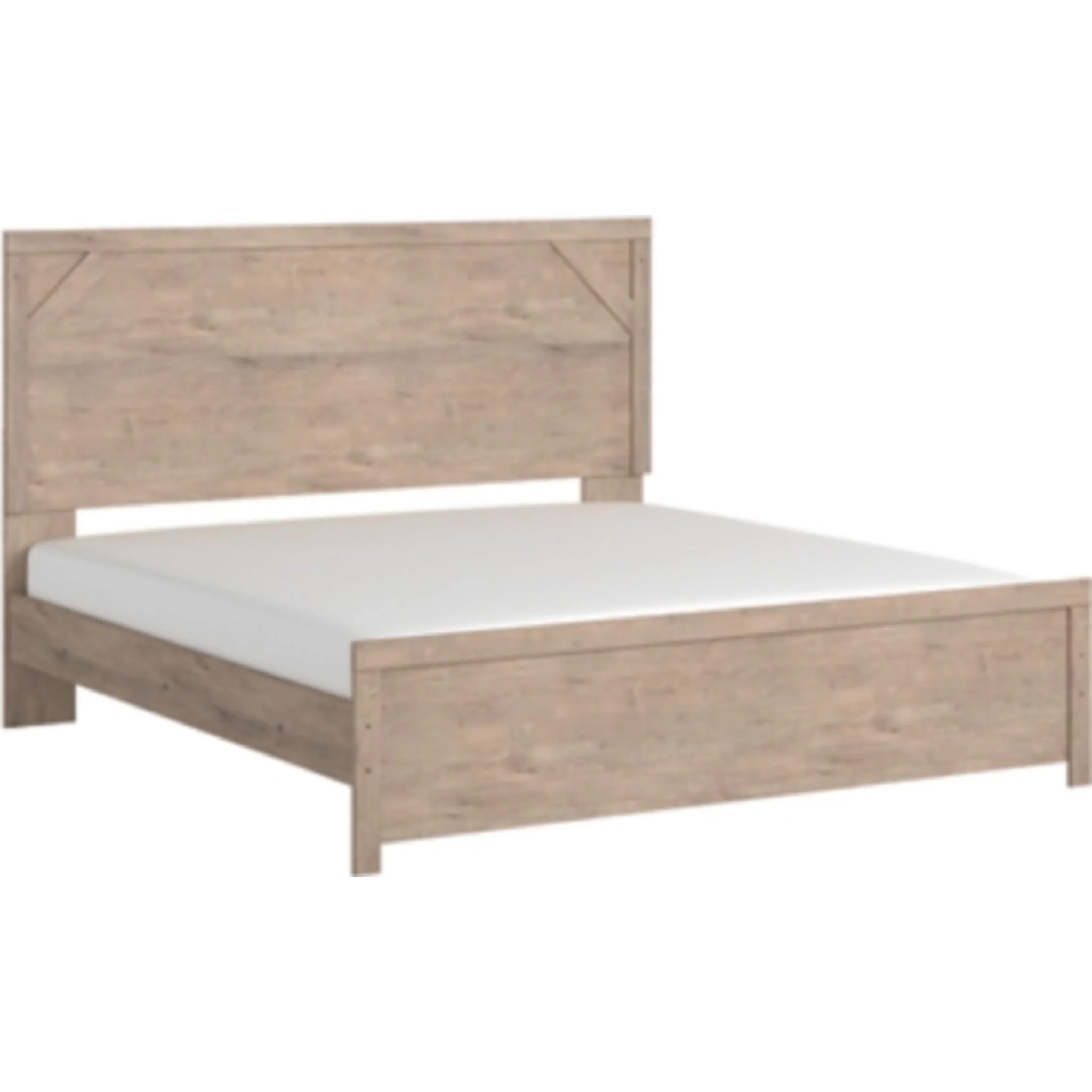 Senniberg 5 Piece King Panel Bedroom - Light Brown/White - Image 10