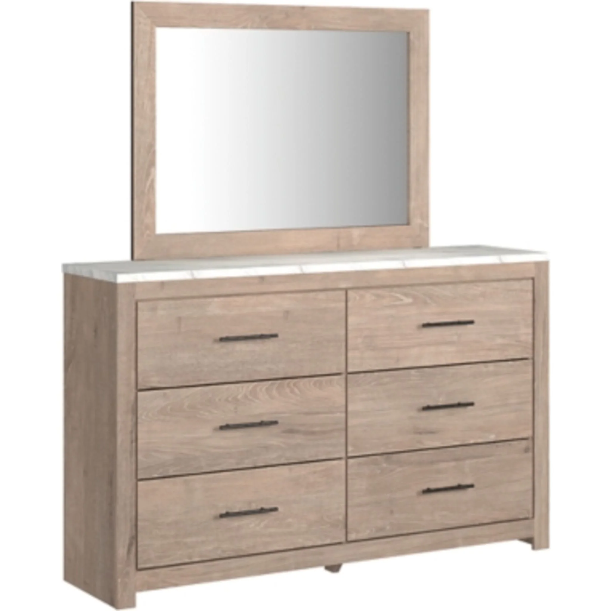 Senniberg 5 Piece Queen Panel Bedroom - Light Brown/White - Image 7