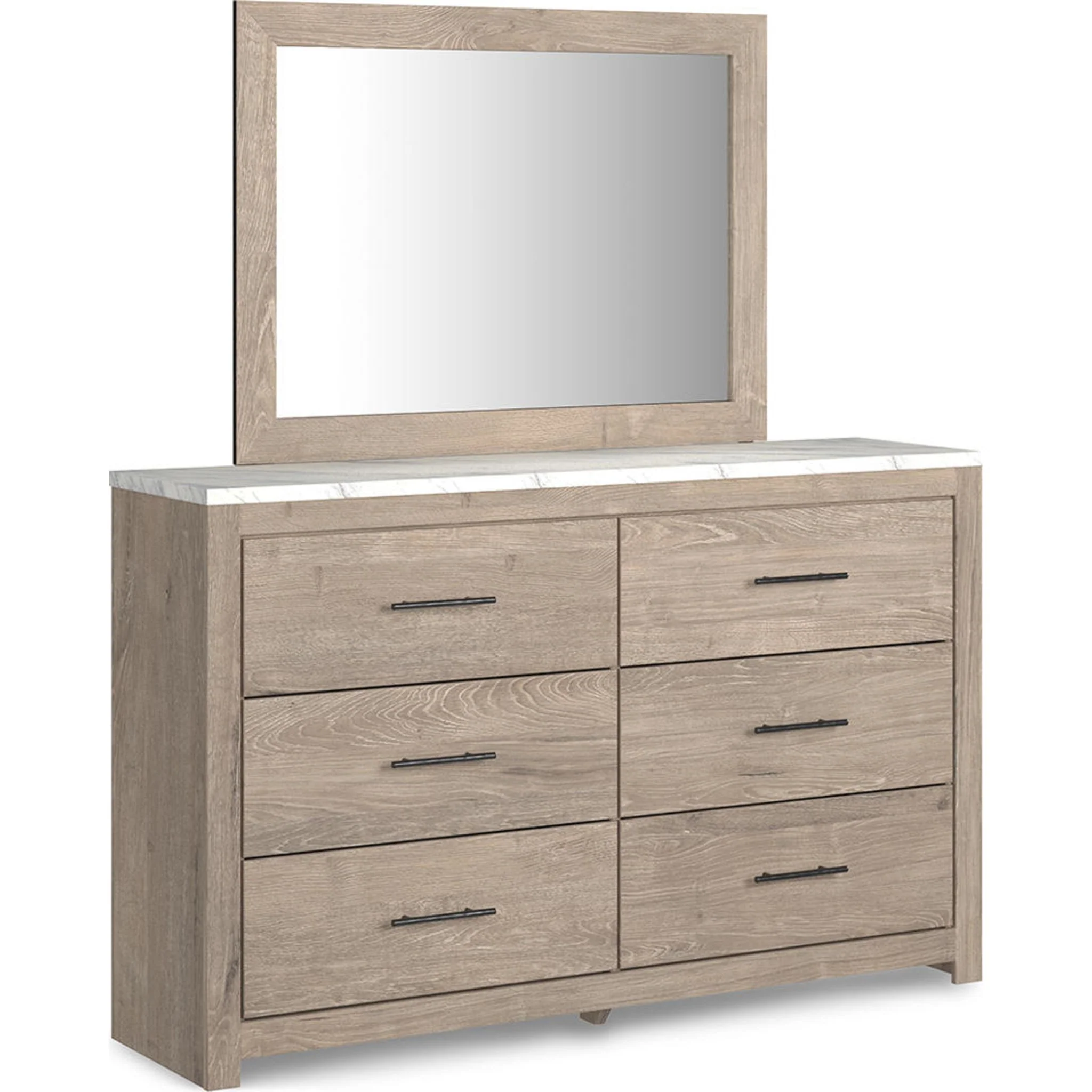 Senniberg 6 Piece Queen Panel Bedroom - Light Brown/White - Image 2