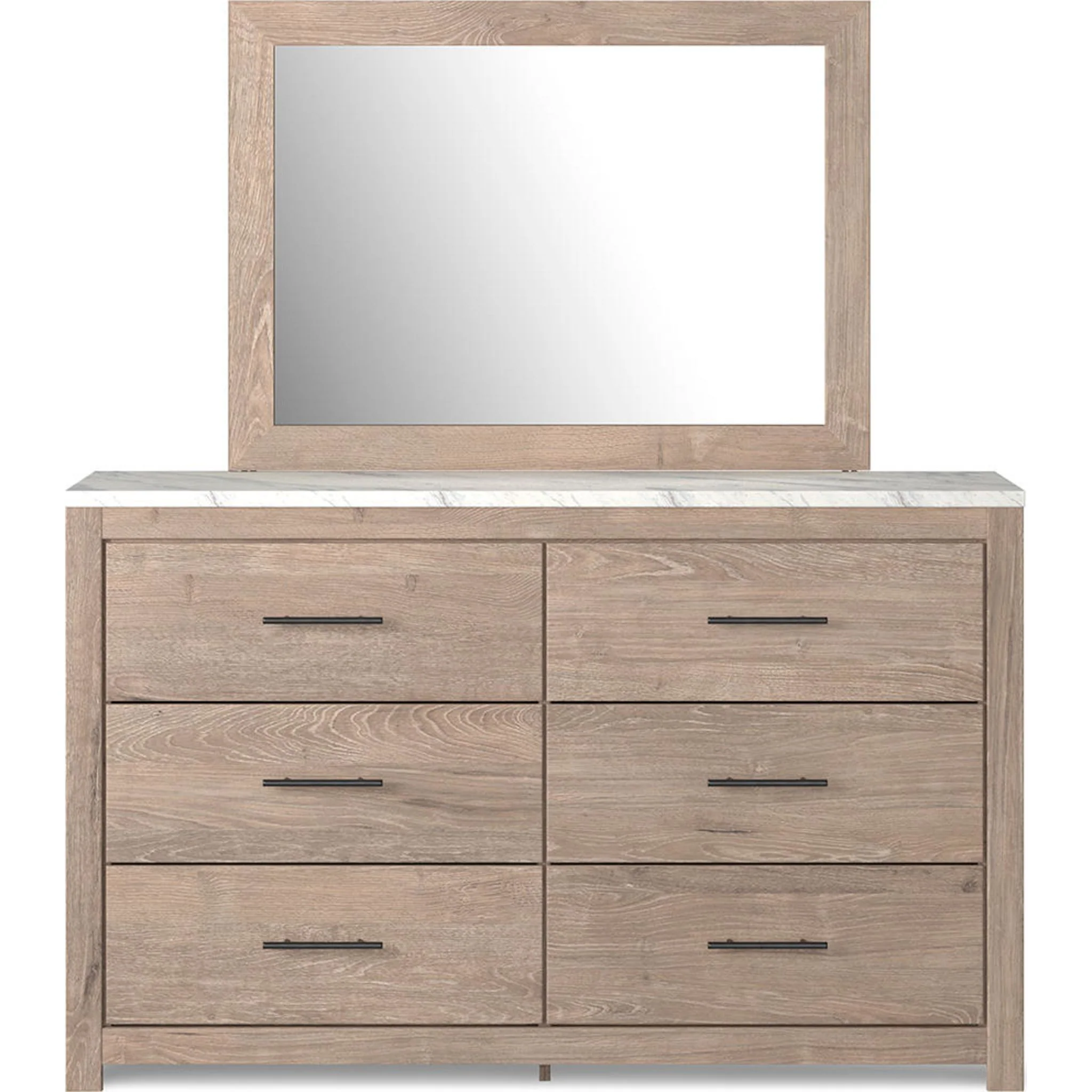 Senniberg 6 Piece Queen Panel Bedroom - Light Brown/White - Image 3