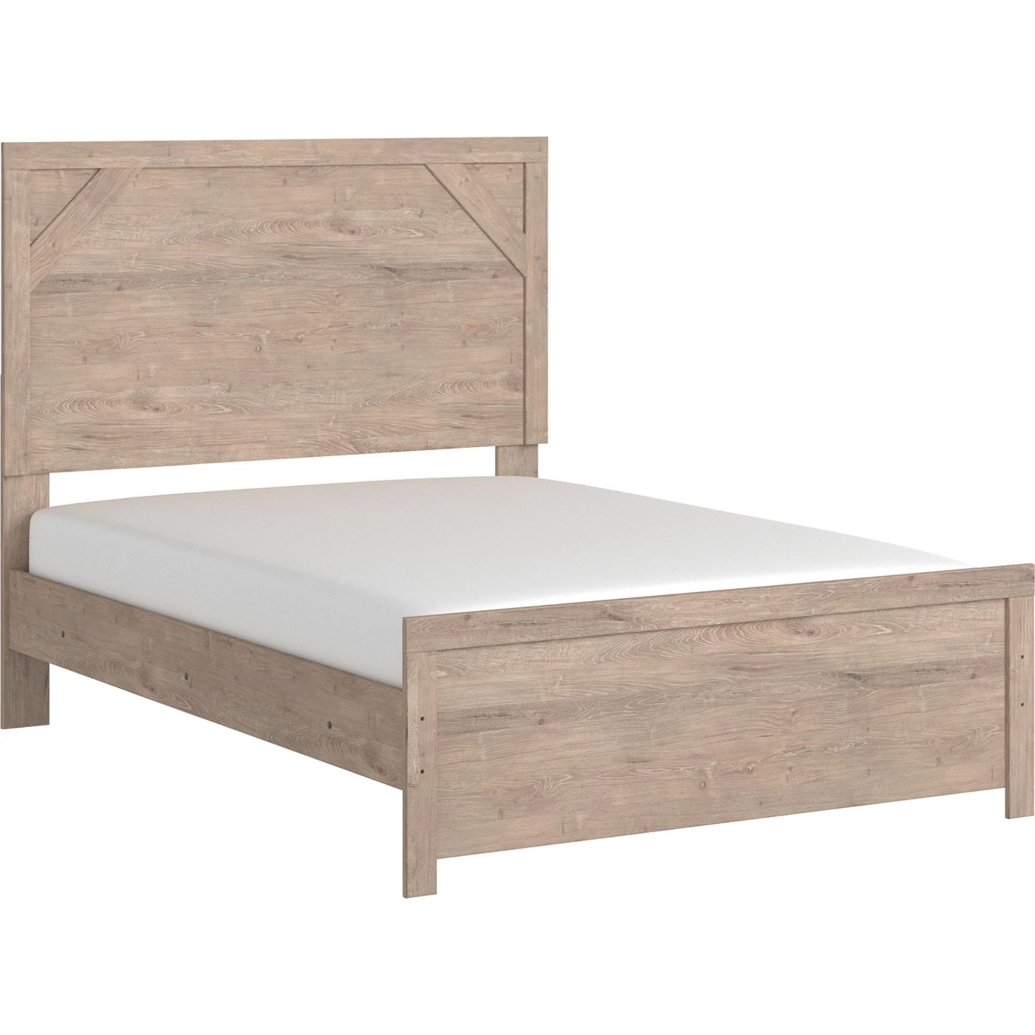 Senniberg Full Panel Bed - Light Brown/White