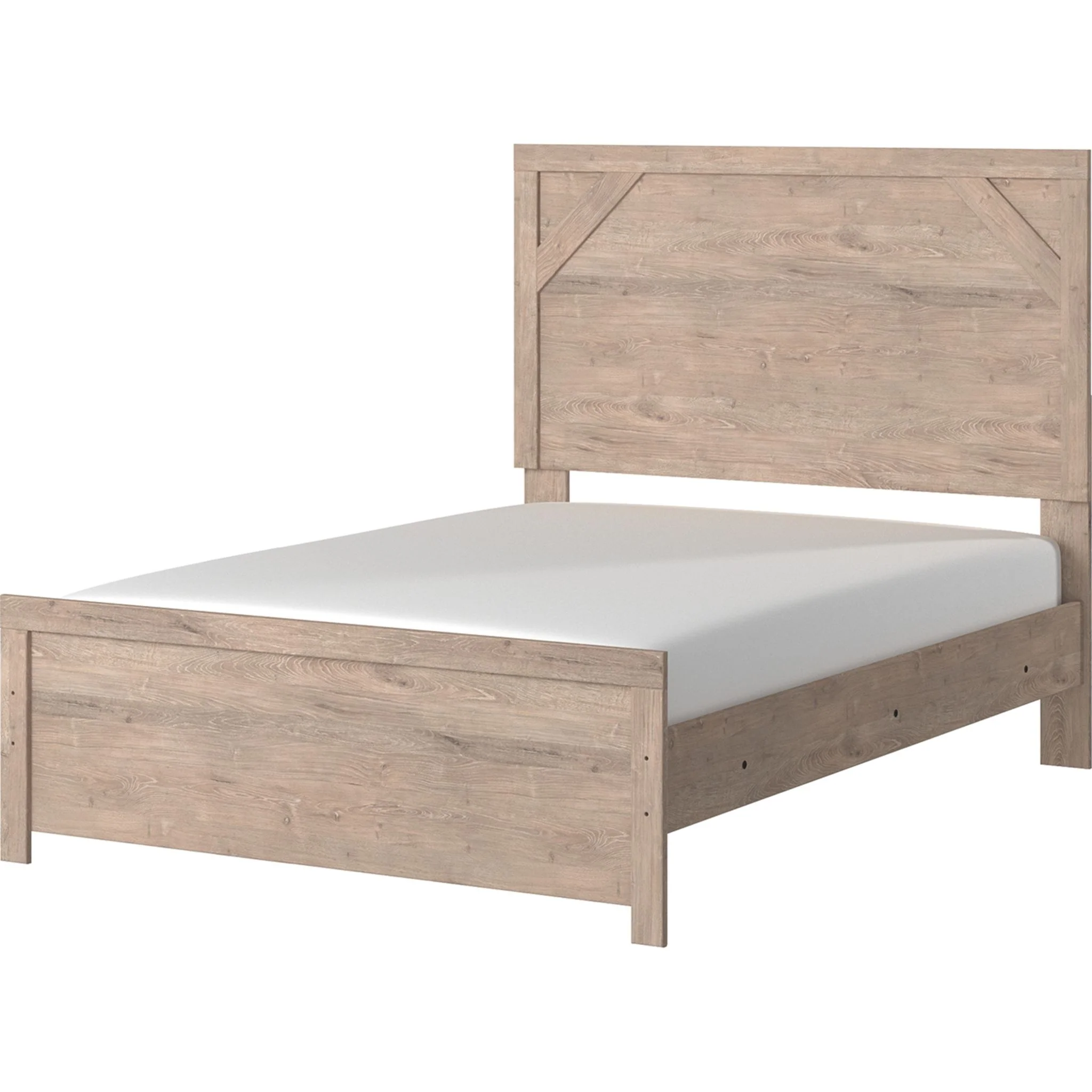 Senniberg Full Panel Bed - Light Brown/White - Image 2
