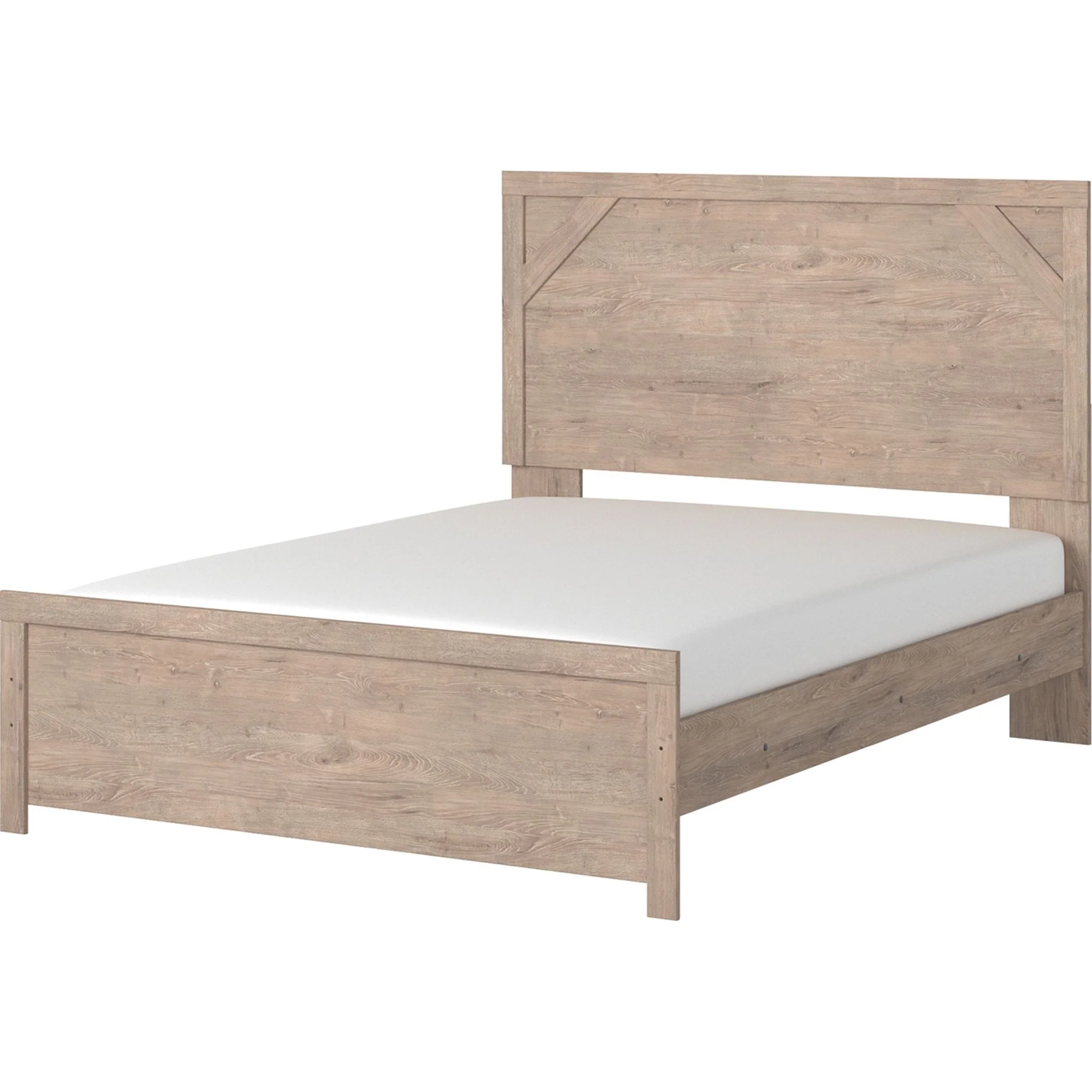 Senniberg Queen Panel Bed - Light Brown/White - Image 2