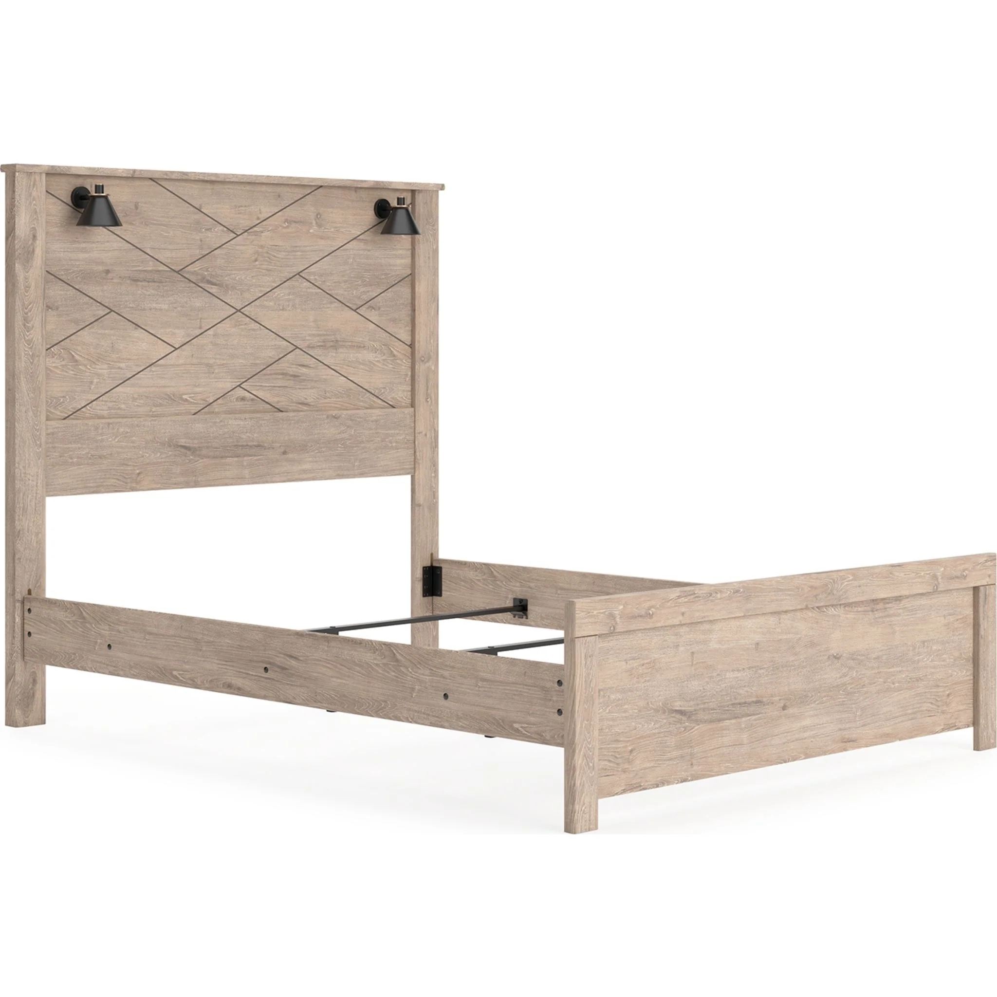 Senniberg Queen Panel Bed - Light Brown/White - Image 2