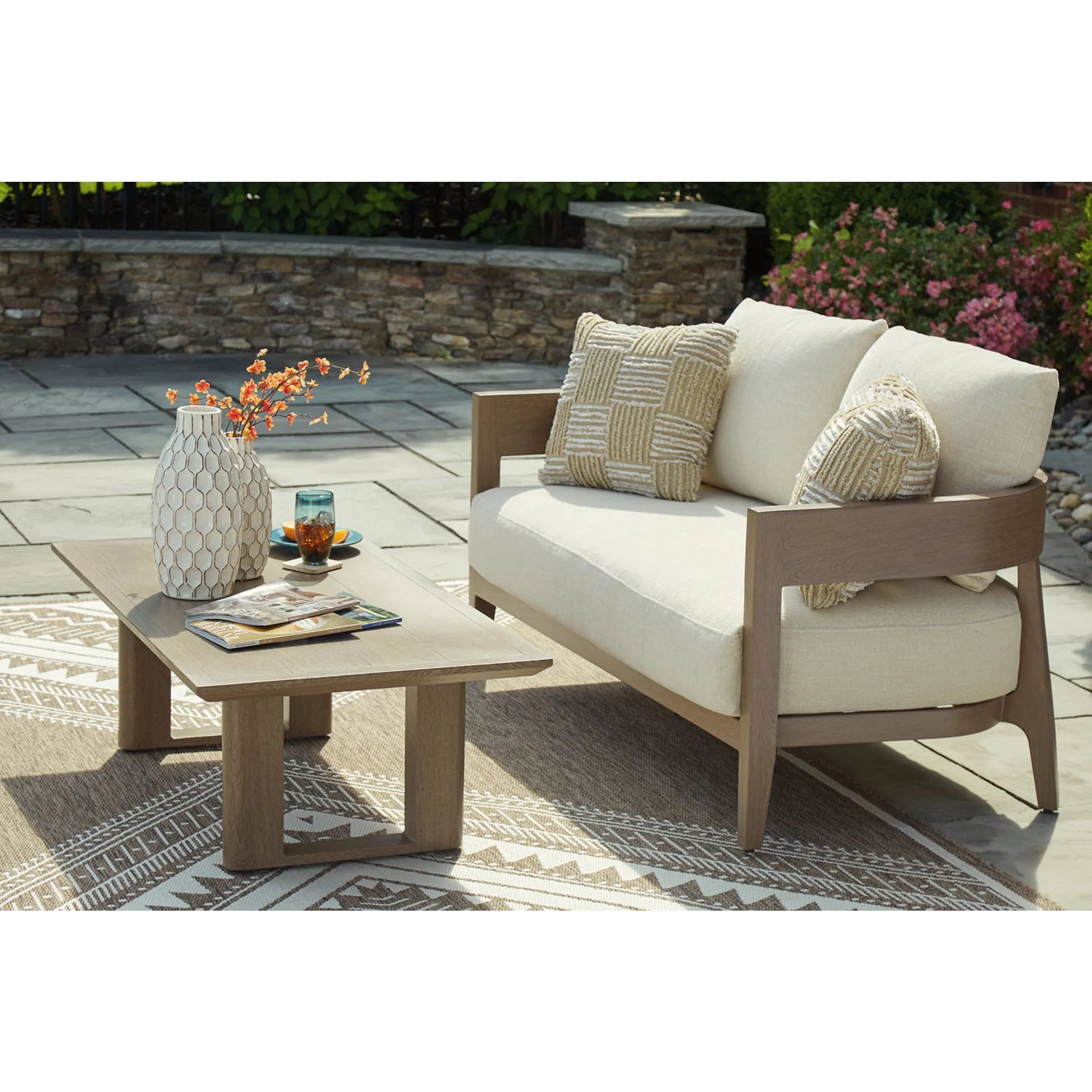 Serene Bay Outdoor Coffee Table - Dark Brown - Image 9