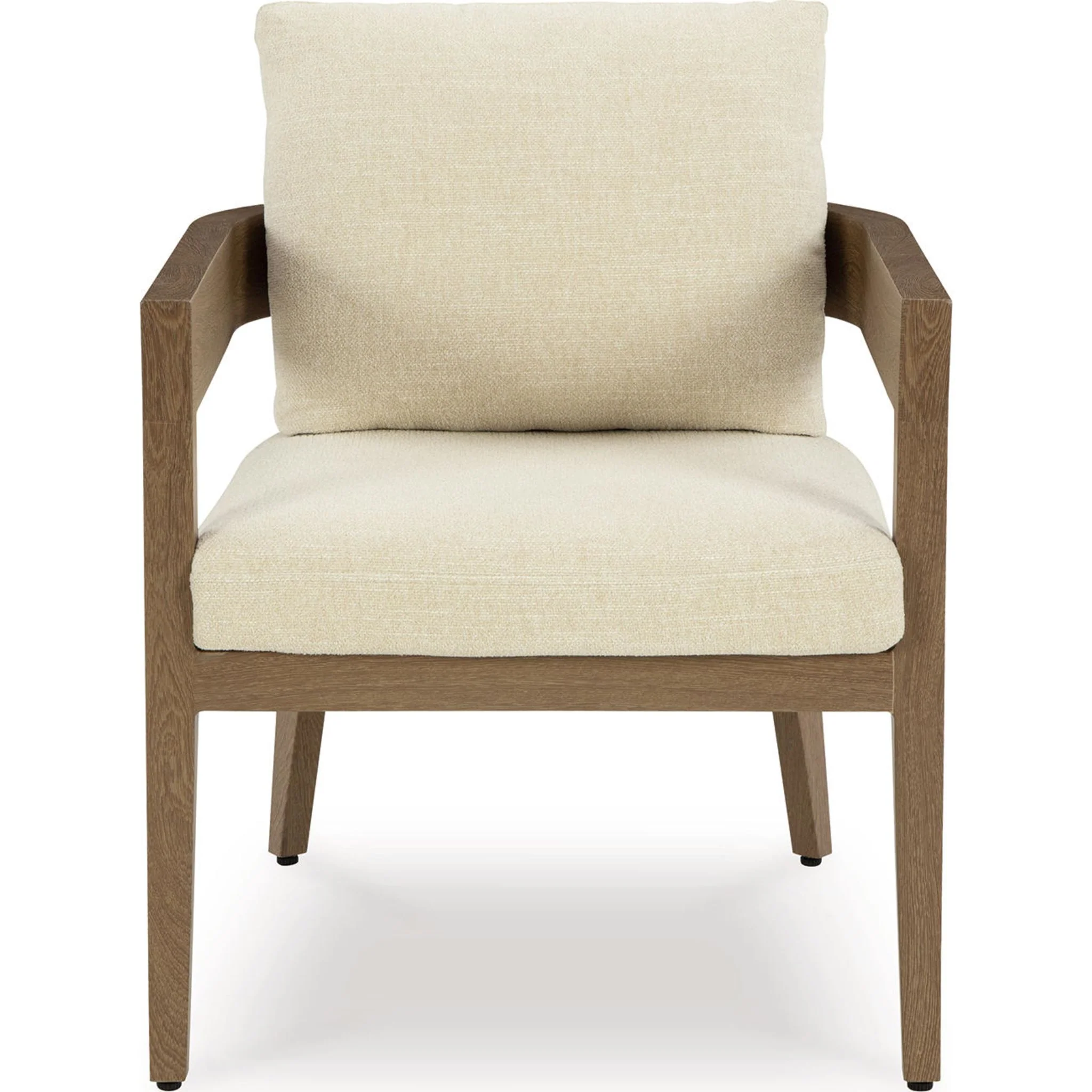 Serene Bay Outdoor Arm Chair with Cushion (set of 2) - Dark Brown/White - Image 14