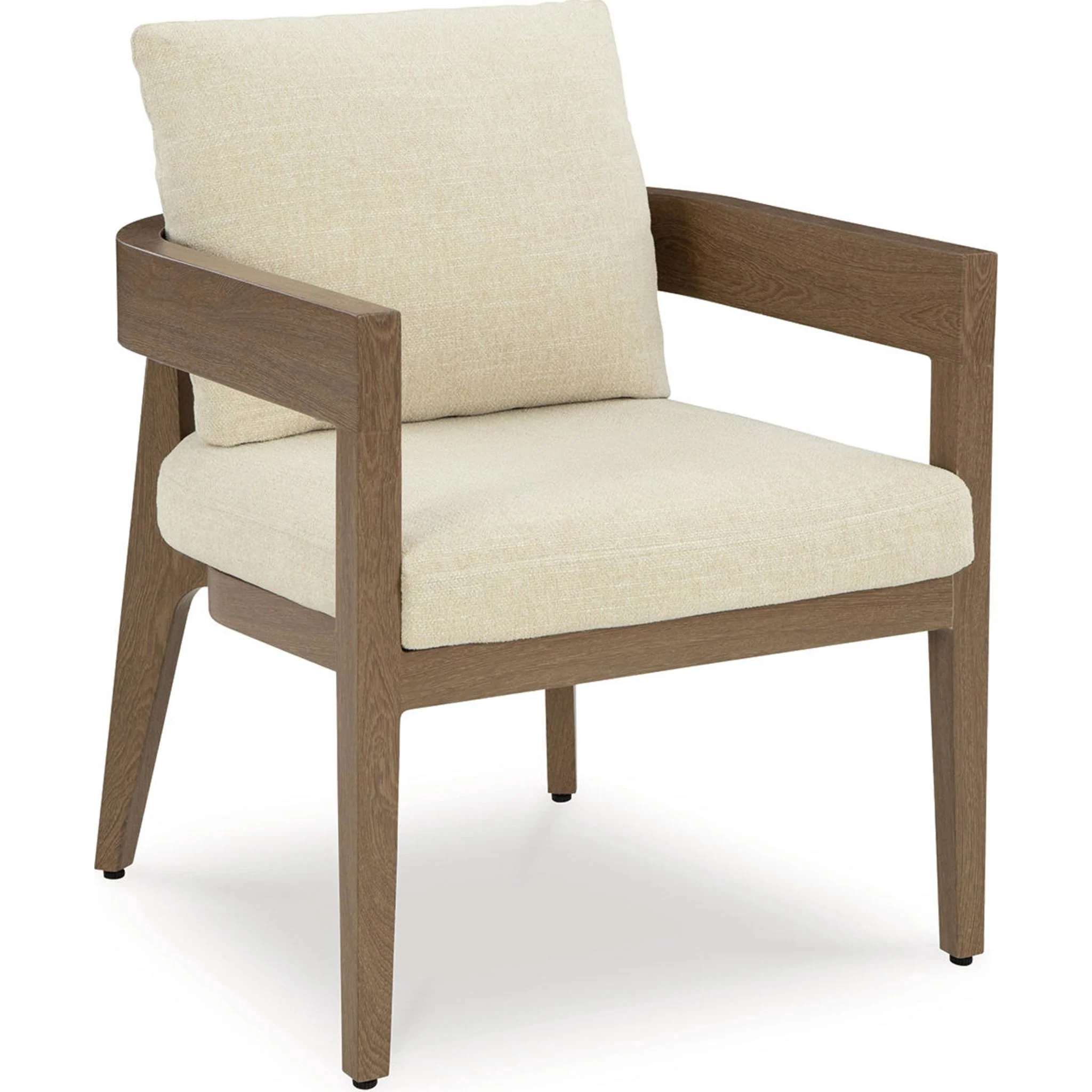Serene Bay Outdoor Arm Chair with Cushion (set of 2) - Dark Brown/White - Image 7