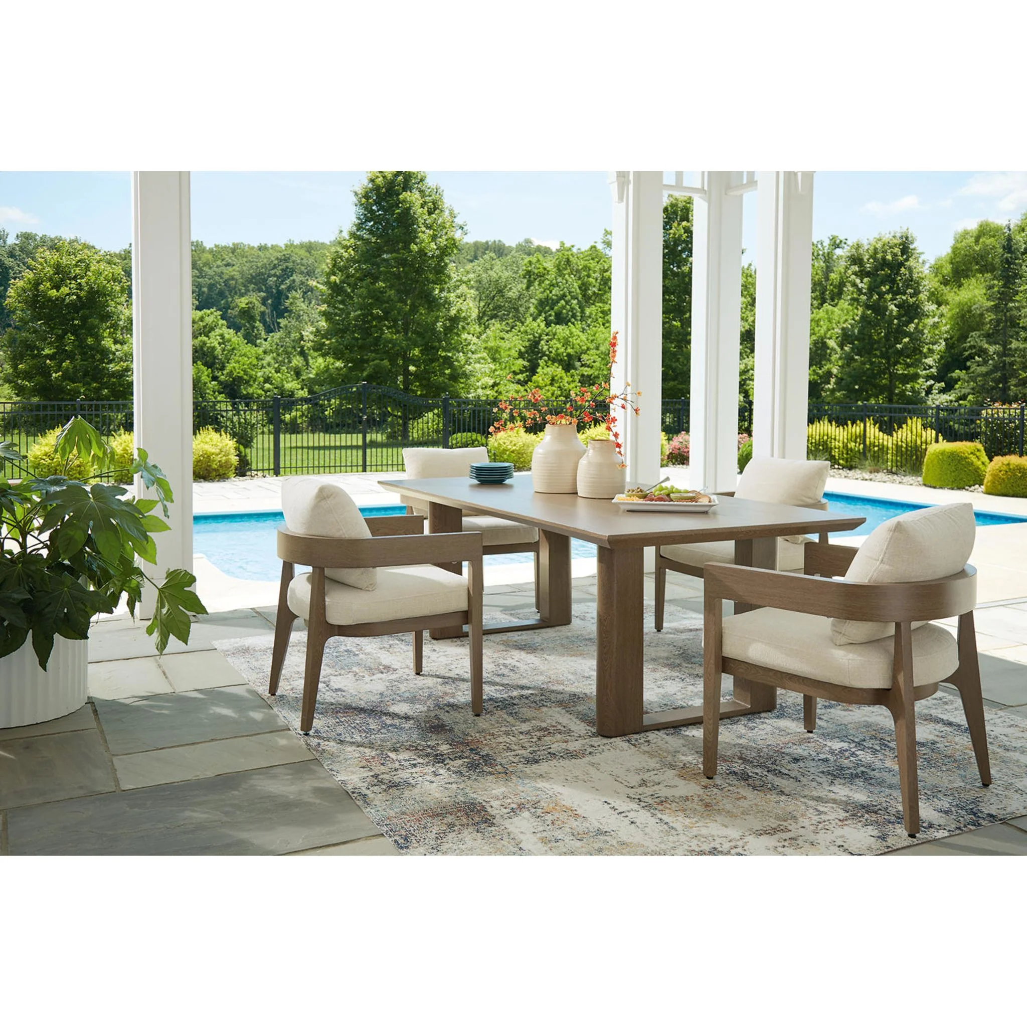 Serene Bay Outdoor Dining Table - Dark Brown - Image 5