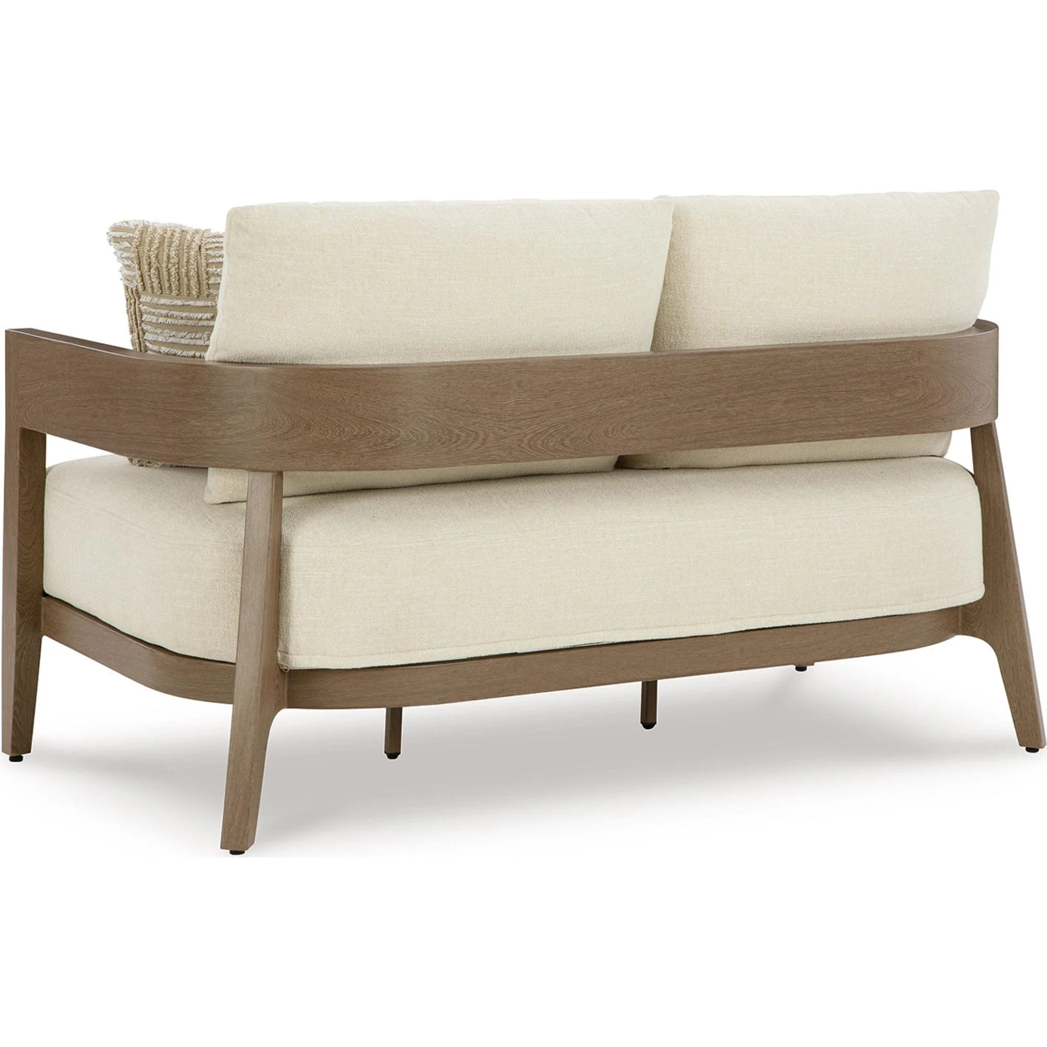 Serene Bay Outdoor Loveseat with Cushion - Dark Brown/White - Image 8