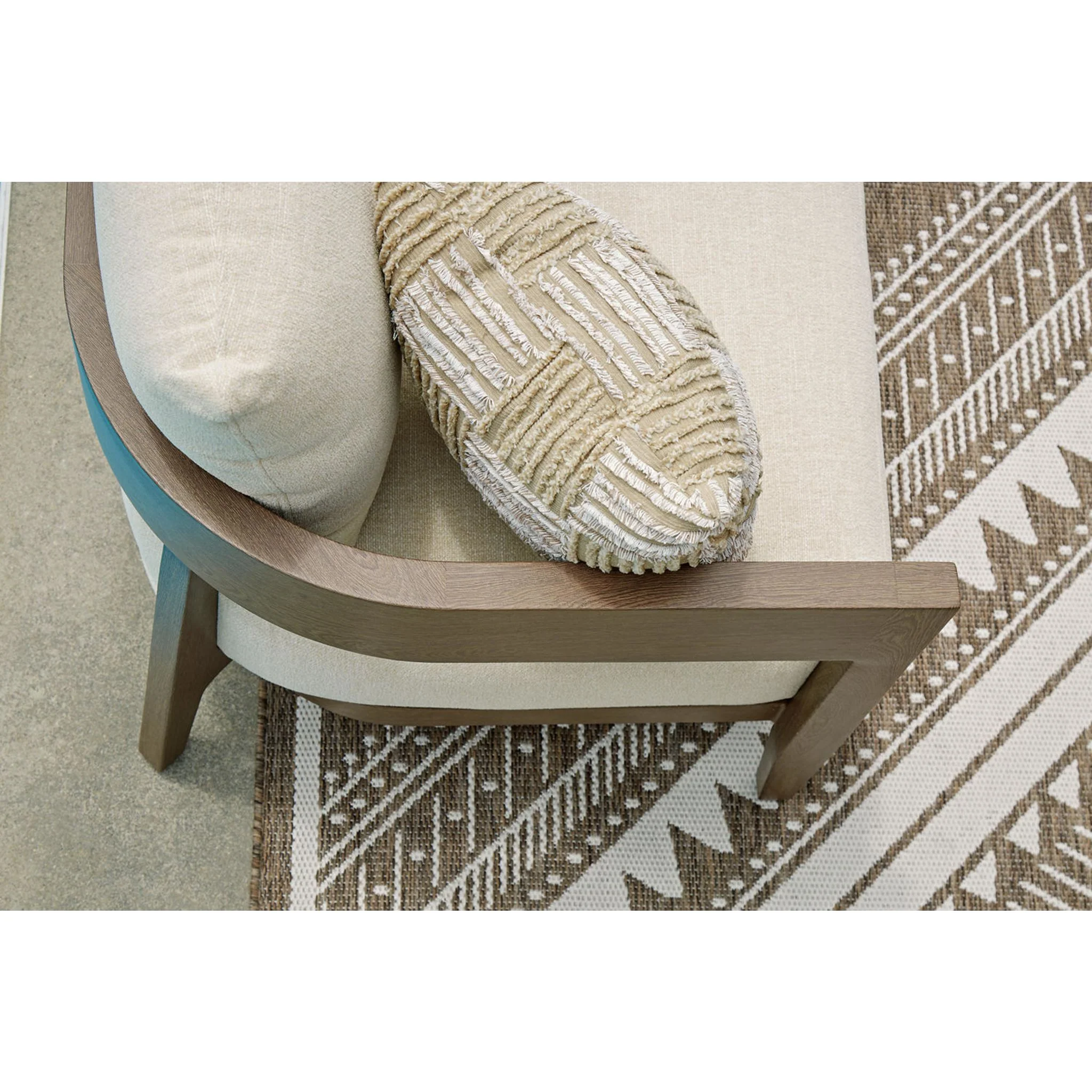 Serene Bay Outdoor Loveseat with Cushion - Dark Brown/White - Image 9