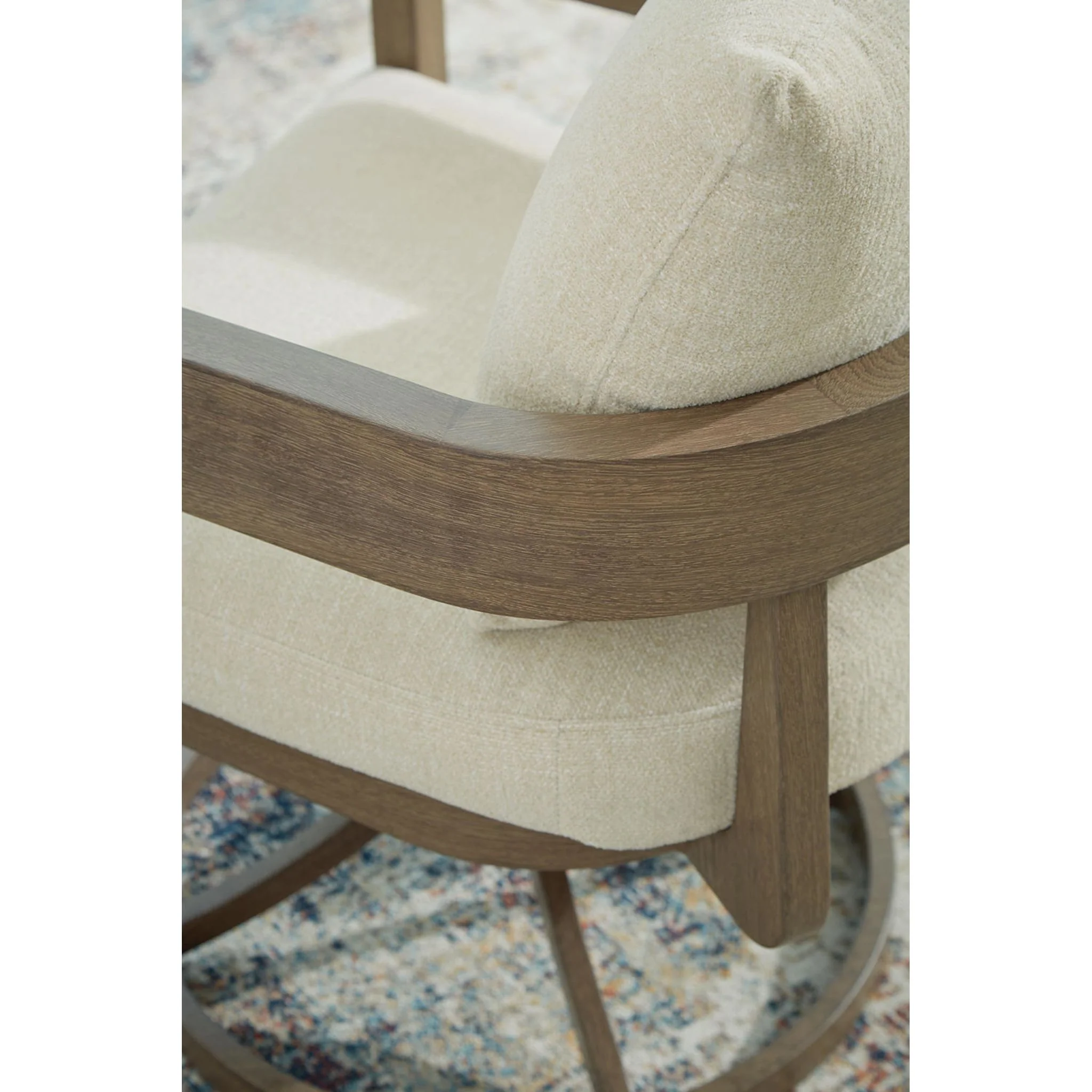 Serene Bay Outdoor Swivel Chair w/Cushion (set of 2) - Dark Brown/White - Image 11