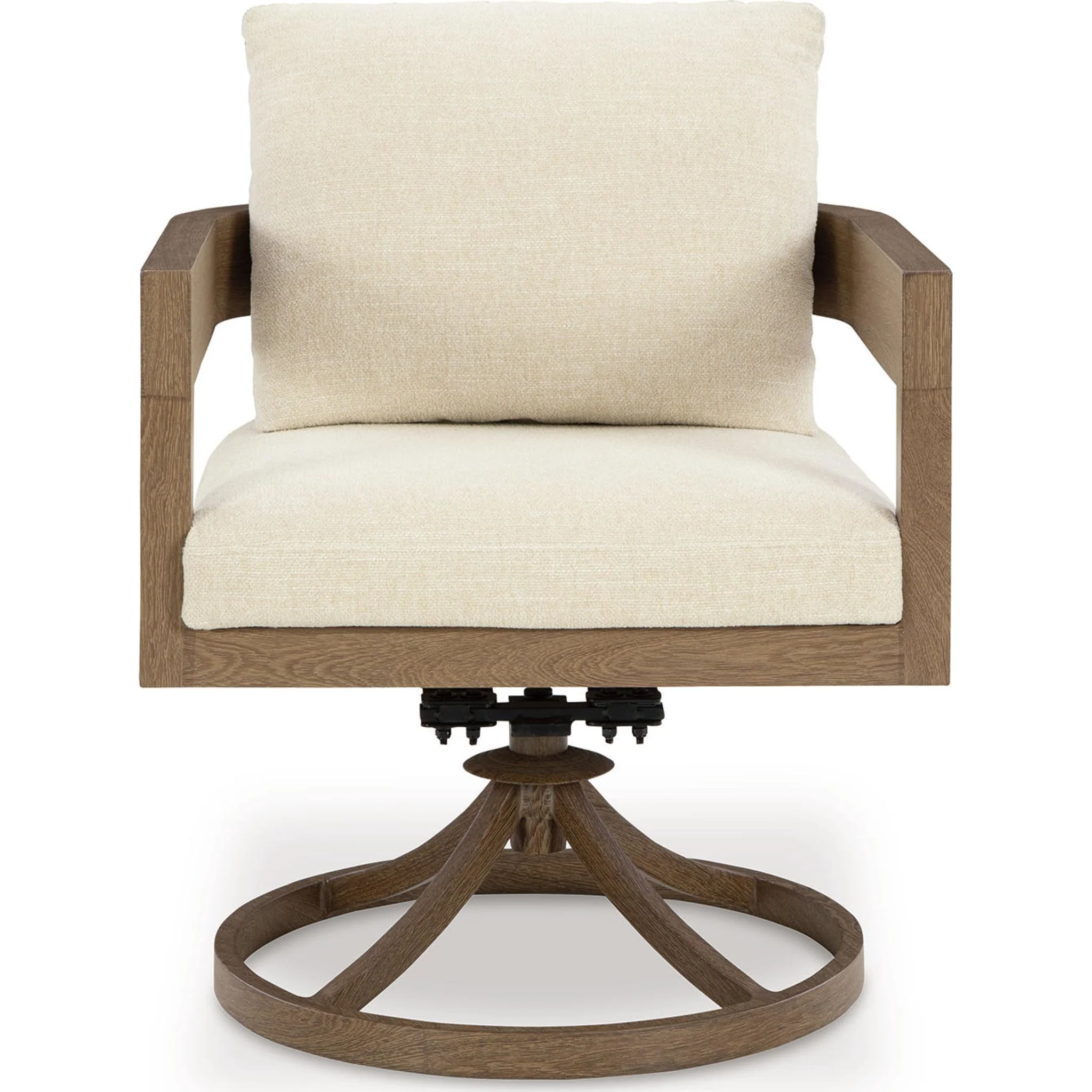 Serene Bay Outdoor Swivel Chair w/Cushion (set of 2) - Dark Brown/White - Image 12