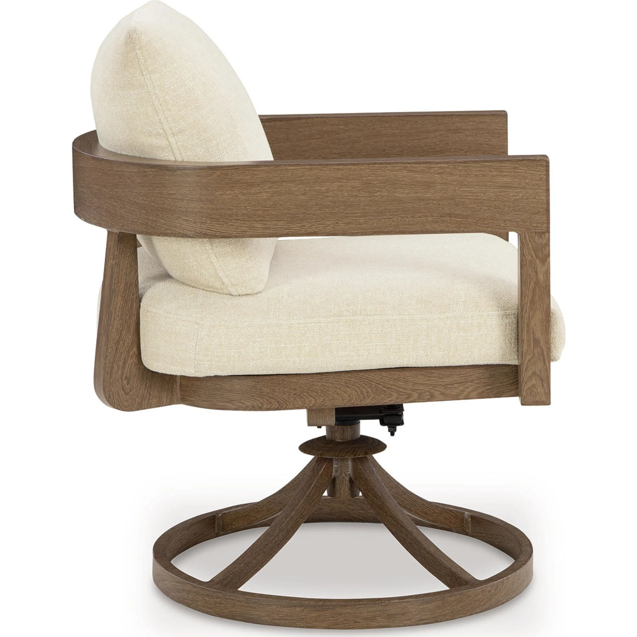 Serene Bay Outdoor Swivel Chair w/Cushion (set of 2) - Dark Brown/White - Image 13