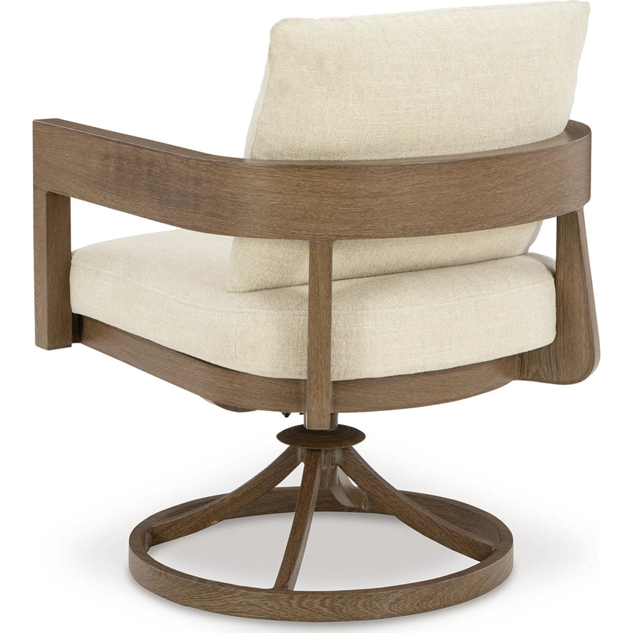 Serene Bay Outdoor Swivel Chair w/Cushion (set of 2) - Dark Brown/White - Image 8