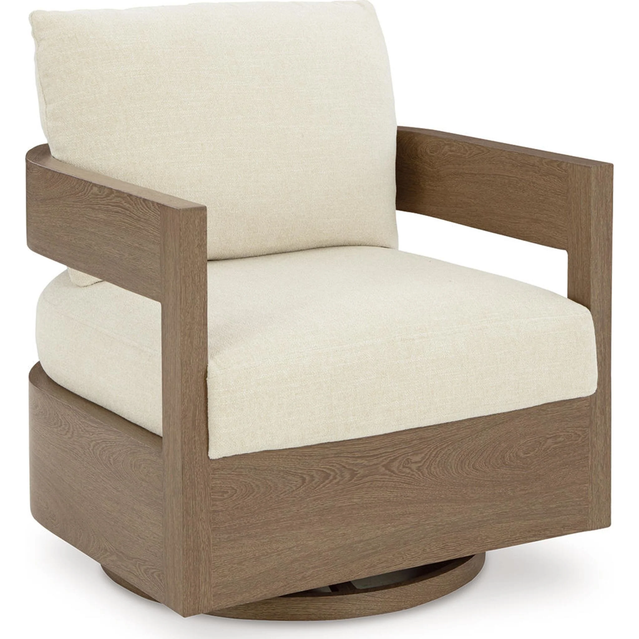 Serene Bay Outdoor Swivel Glider Chair - Dark Brown/White