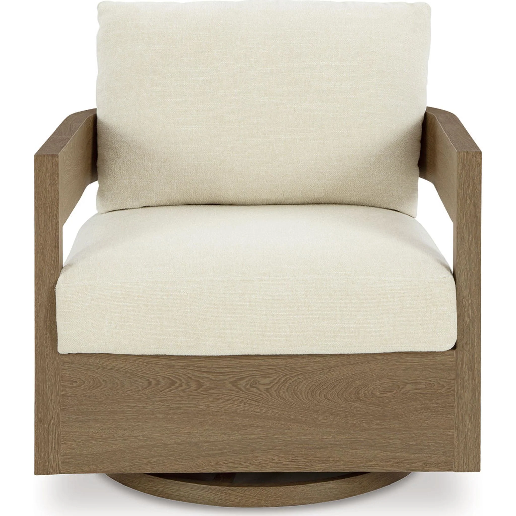 Serene Bay Outdoor Swivel Glider Chair - Dark Brown/White - Image 12