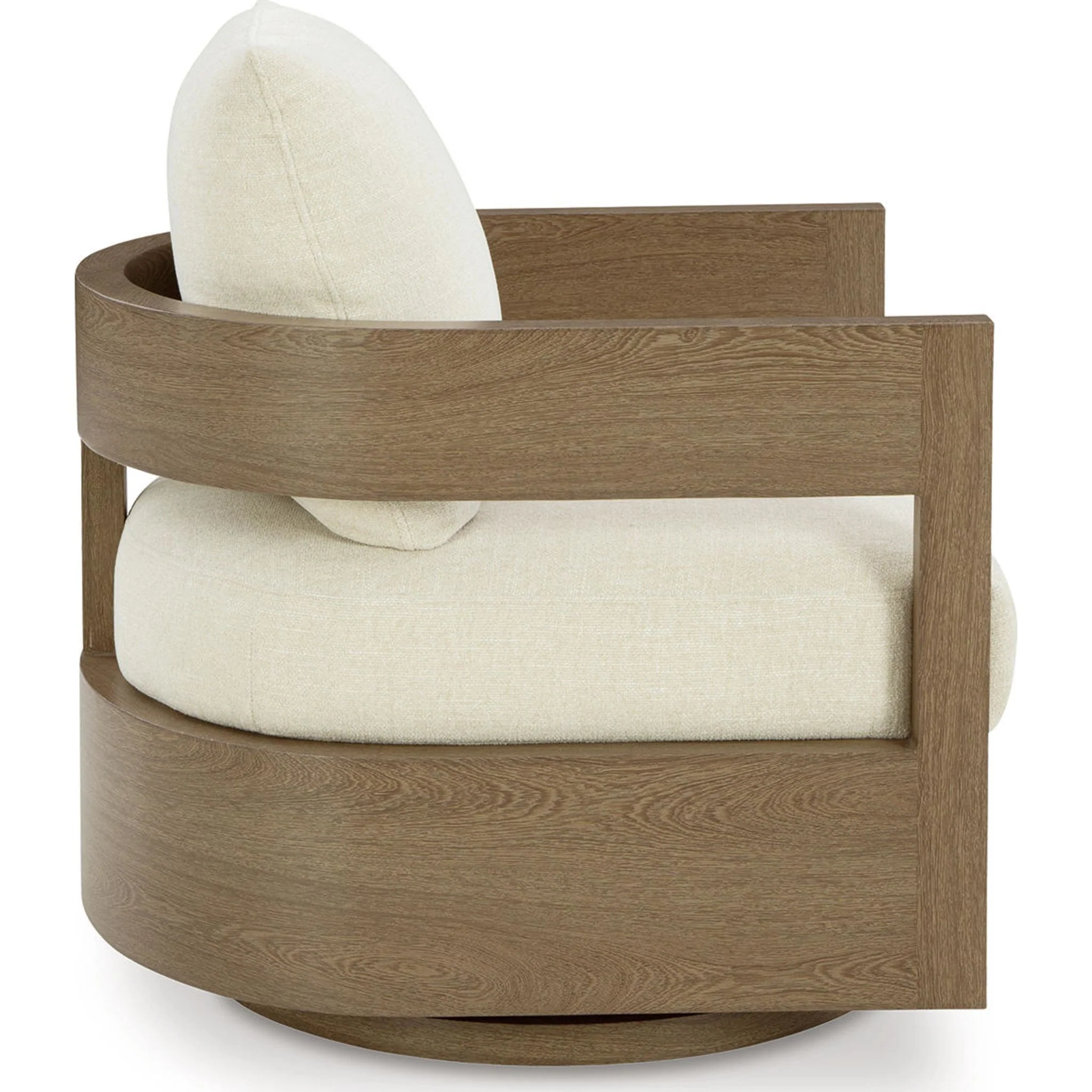 Serene Bay Outdoor Swivel Glider Chair - Dark Brown/White - Image 13
