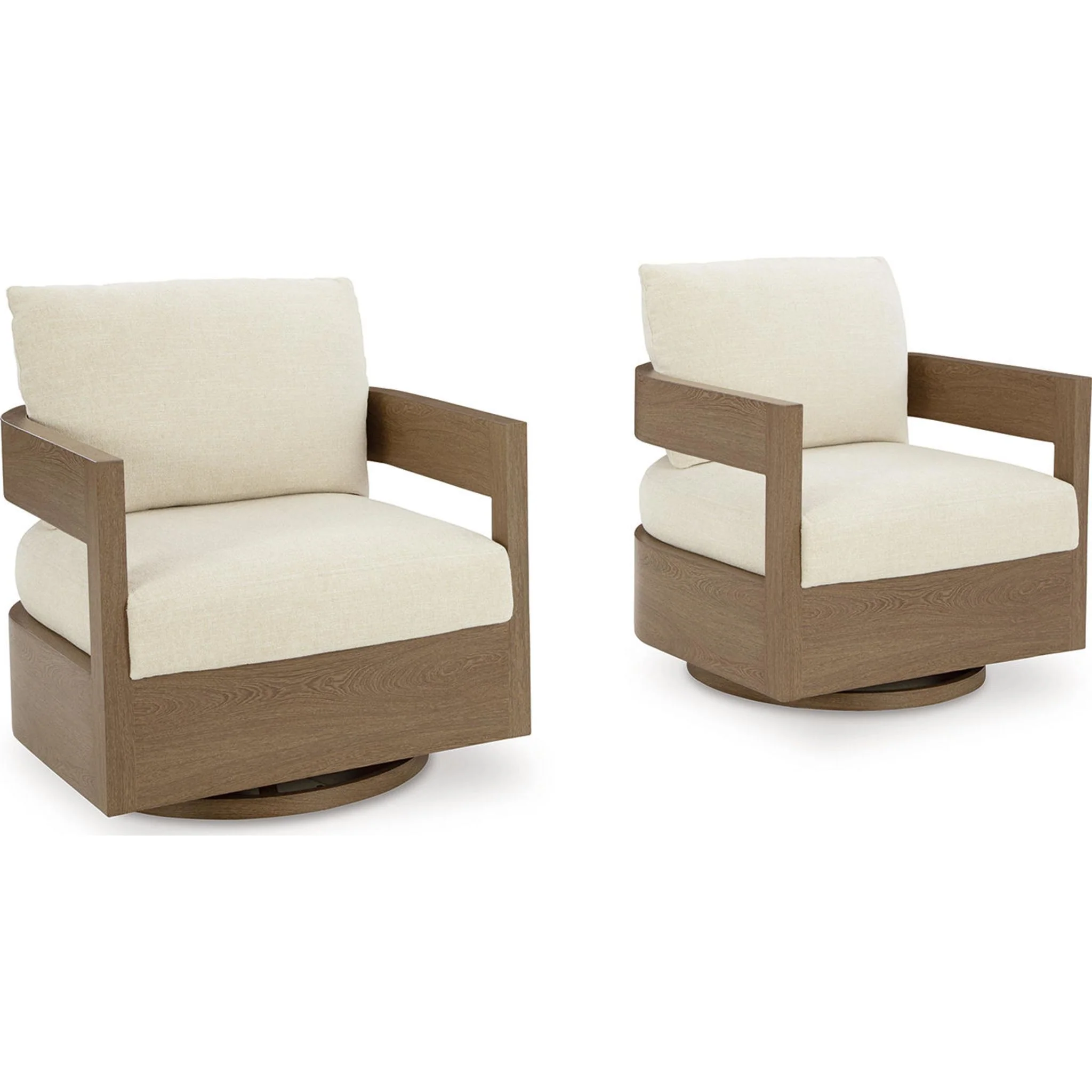 Serene Bay Outdoor Swivel Glider Chair - Dark Brown/White - Image 5