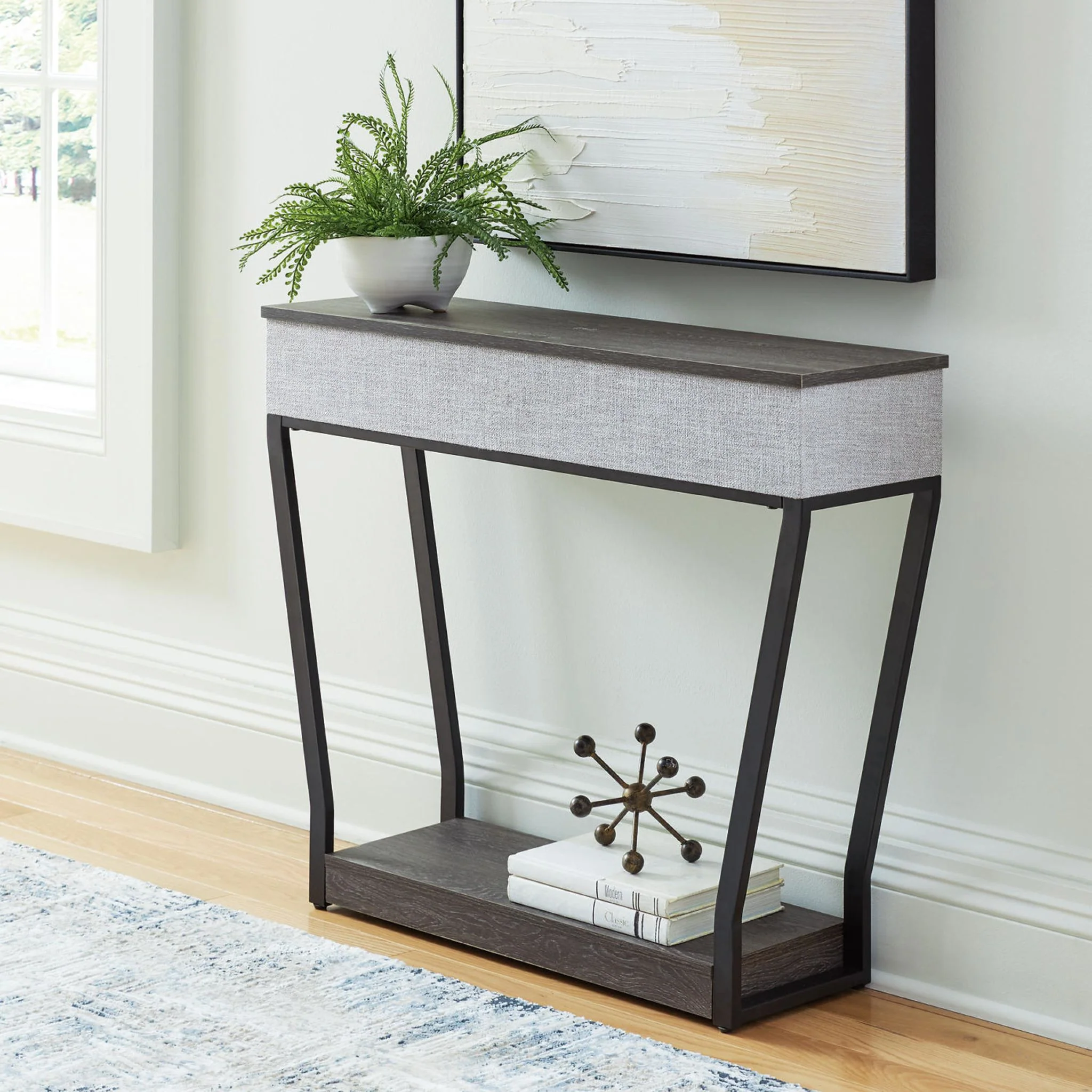 Sethlen Console Table - Gray/Black - Image 2
