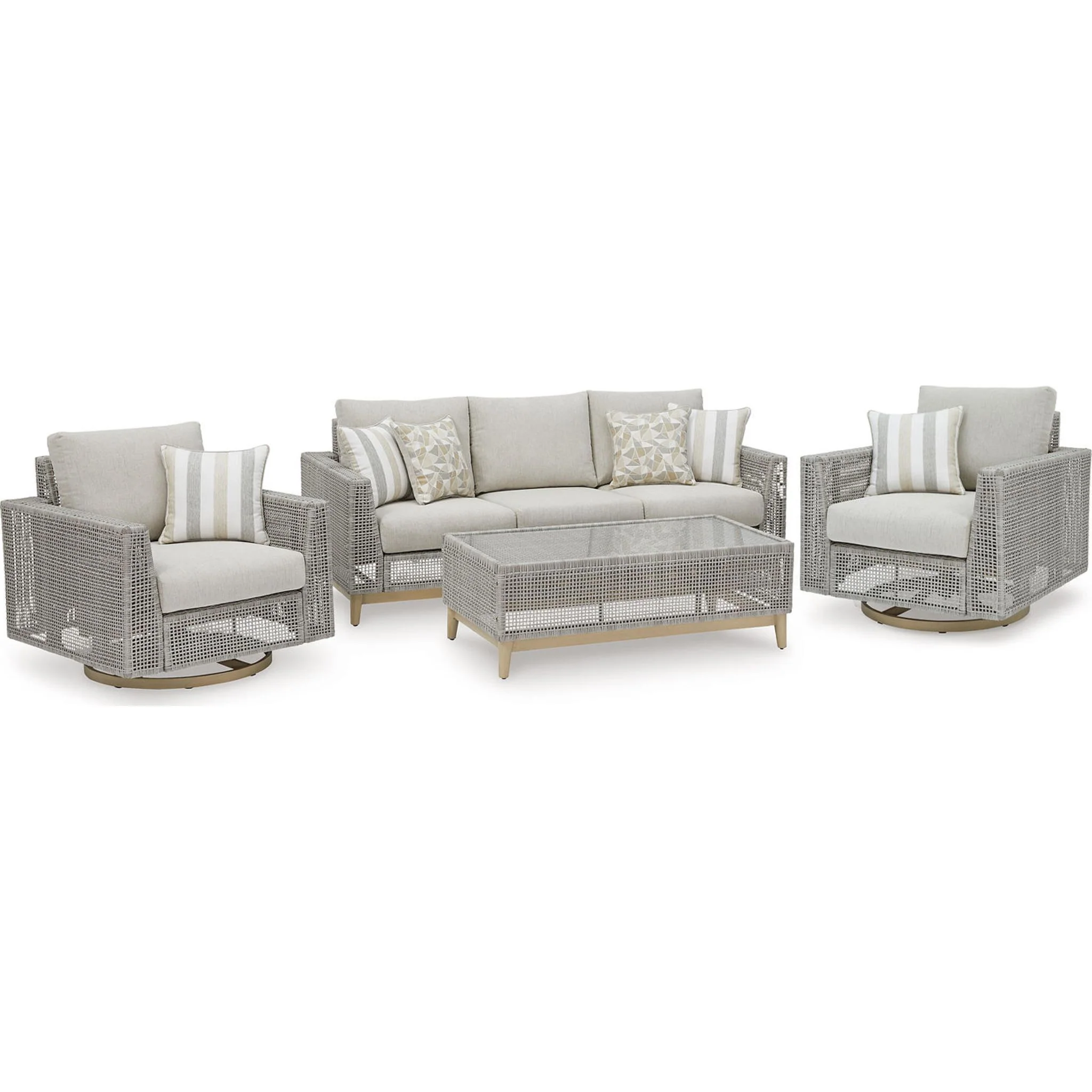 Seton Creek 4 Piece Outdoor Seating - Gray - Image 2