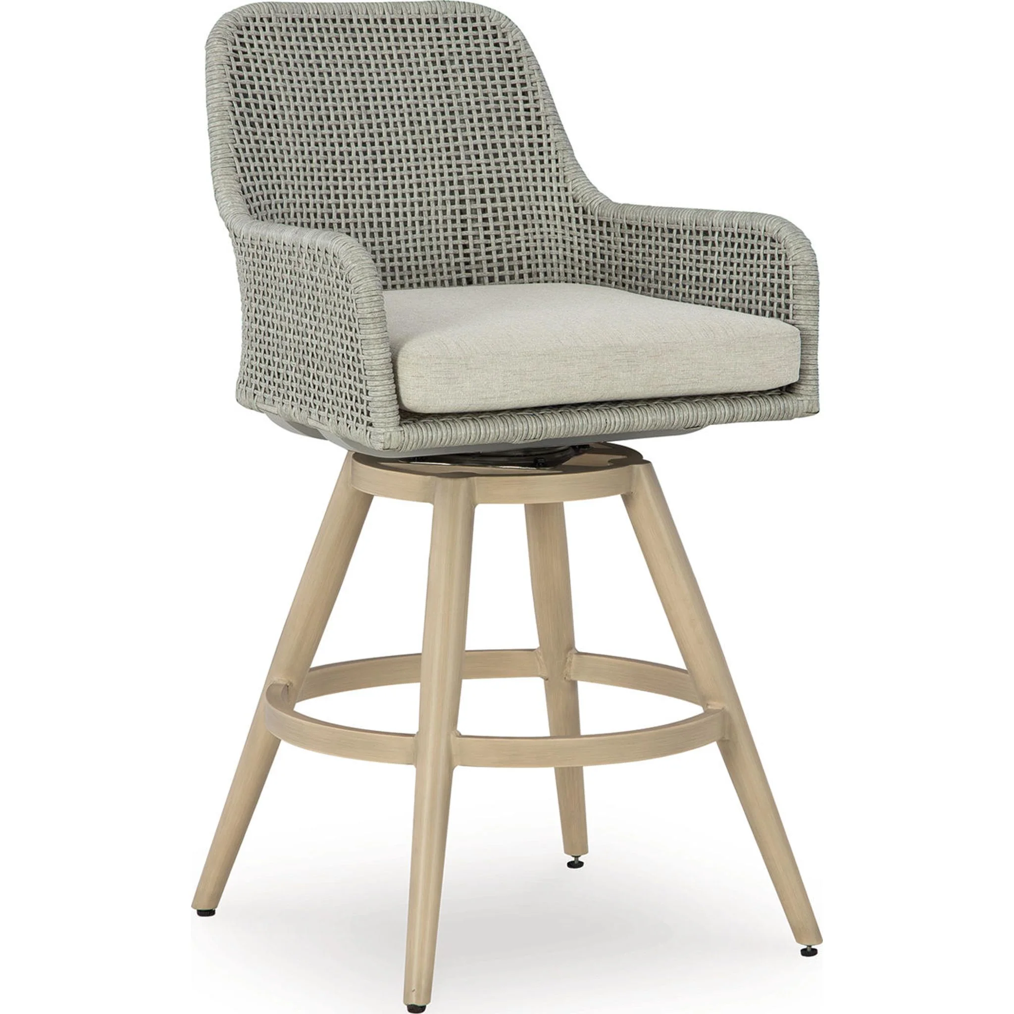 Seton Creek Outdoor Barstool (set of 2) - Beige/Gray - Image 21