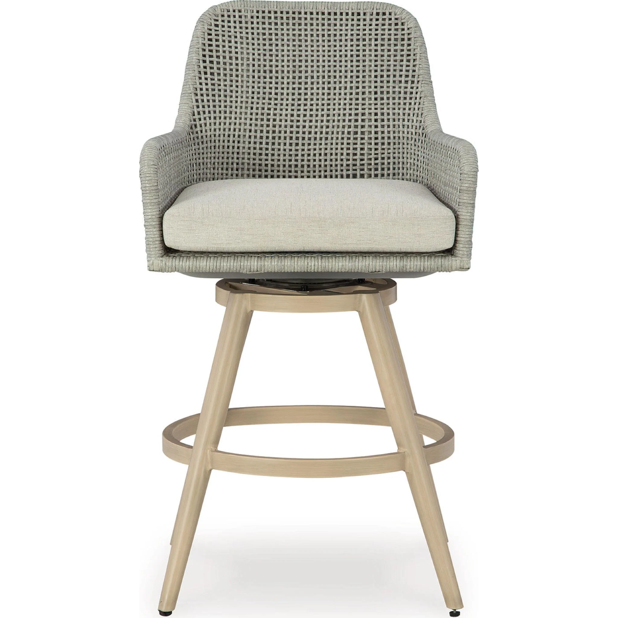 Seton Creek Outdoor Barstool (set of 2) - Beige/Gray - Image 23