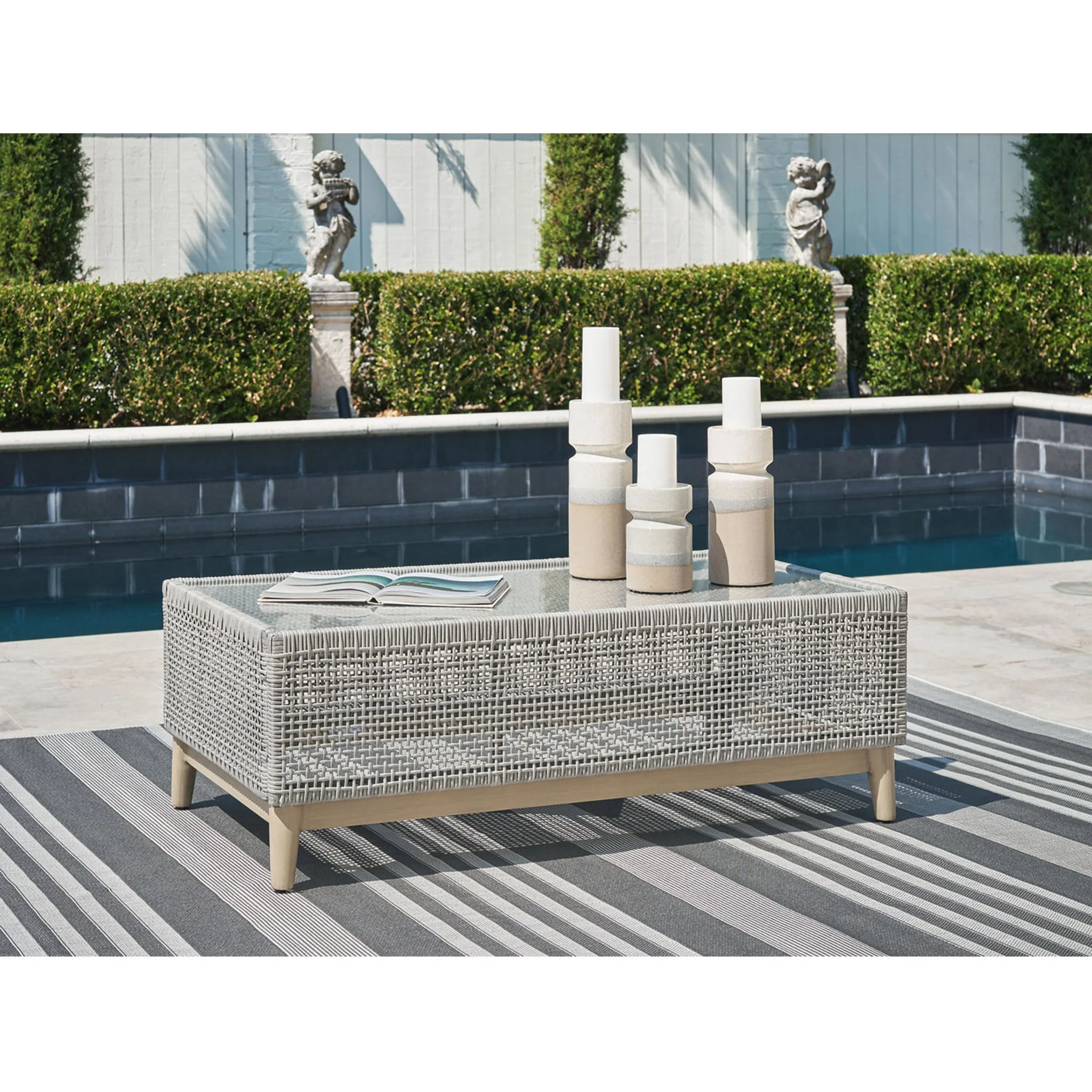 Seton Creek Outdoor Coffee Table - Gray - Image 36