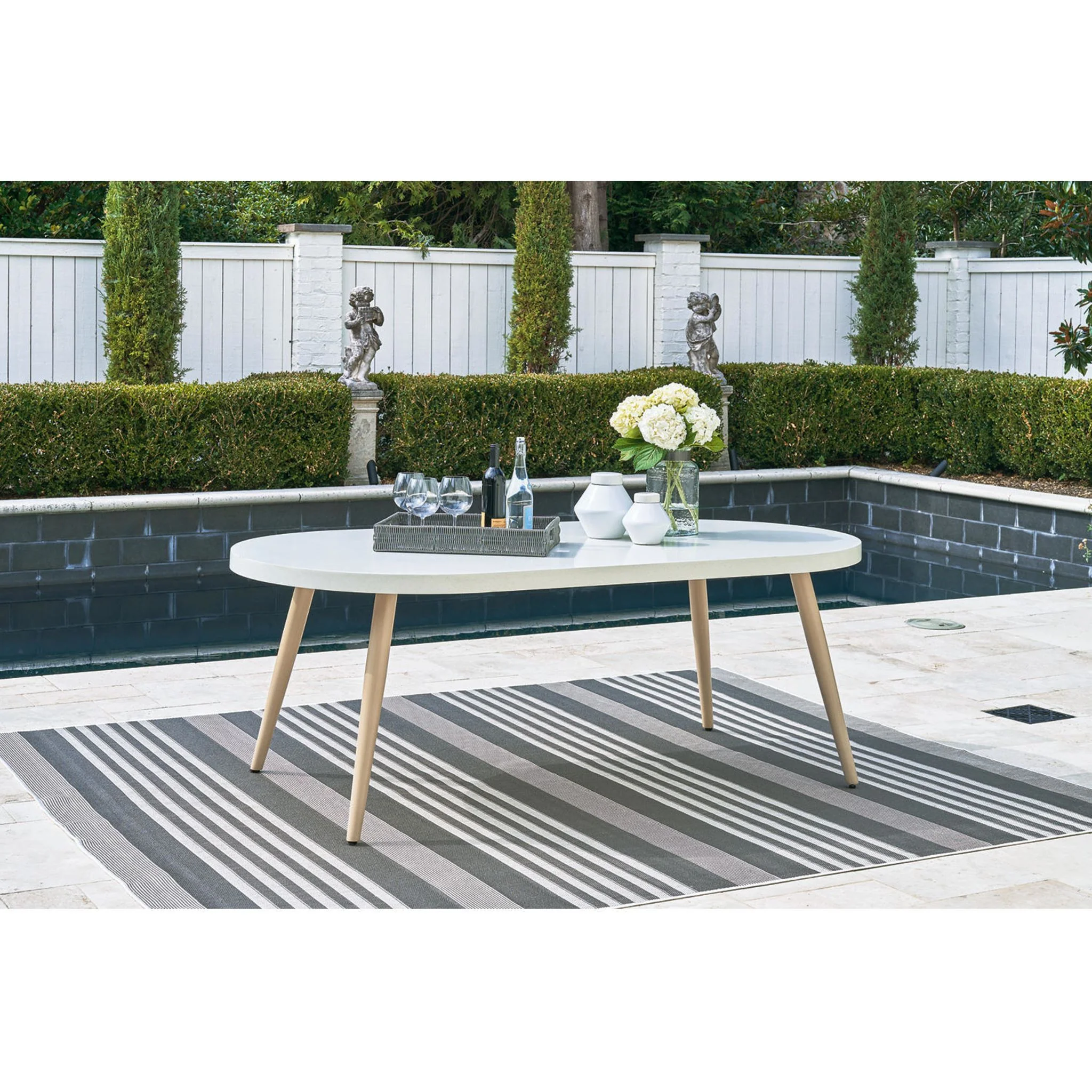 Seton Creek Outdoor Dining Table - White - Image 26