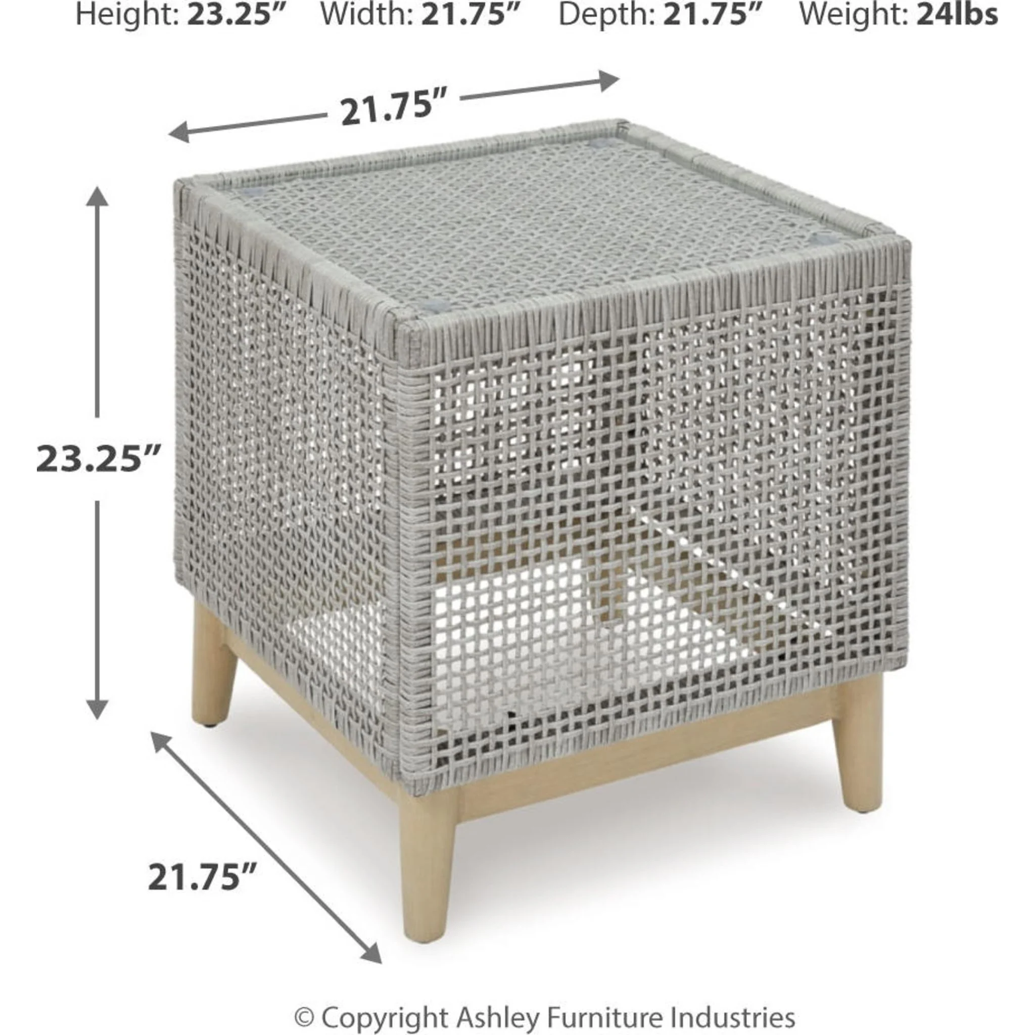 Seton Creek Outdoor End Table - Gray - Image 5