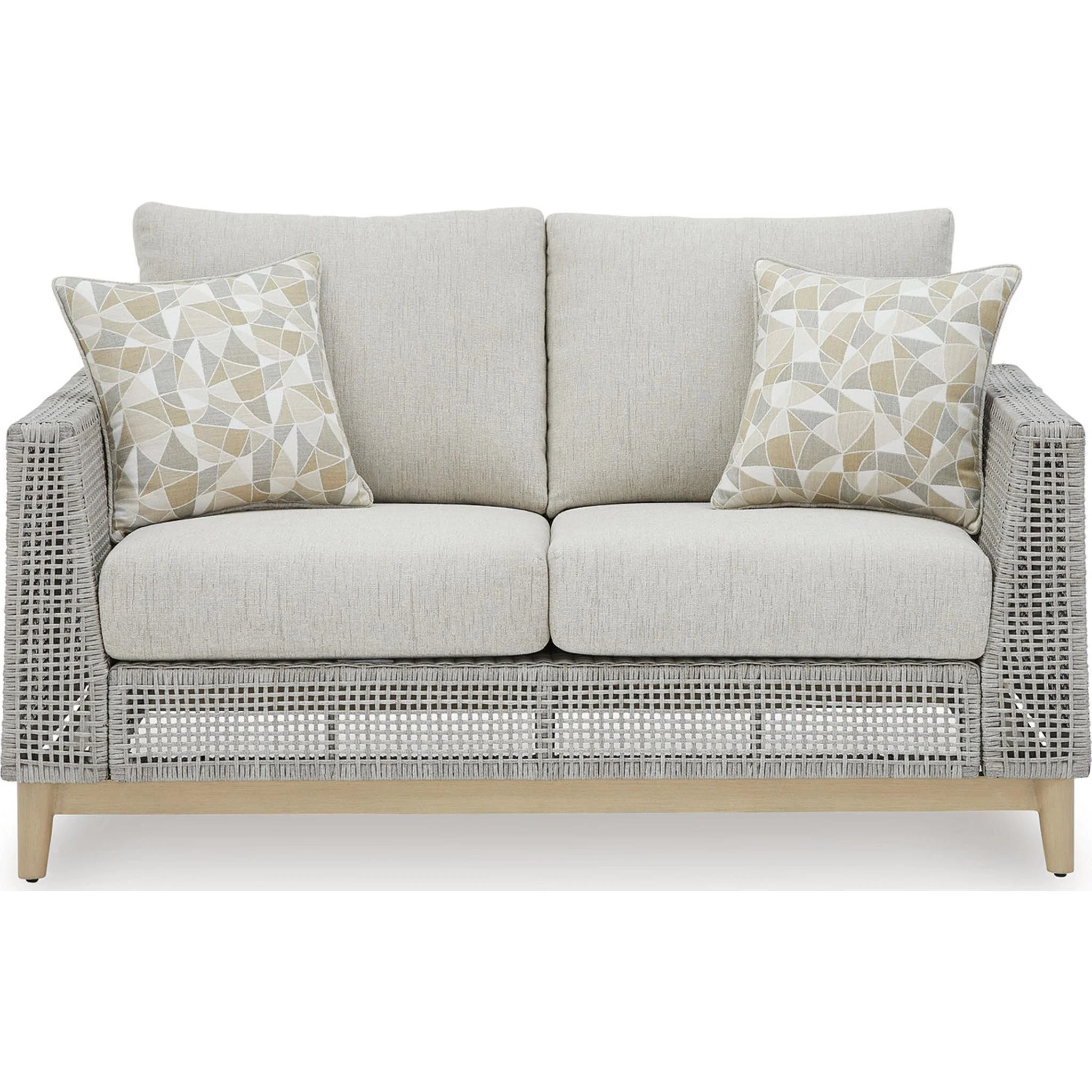 Seton Creek Outdoor Loveseat with Cushion - Gray - Image 16