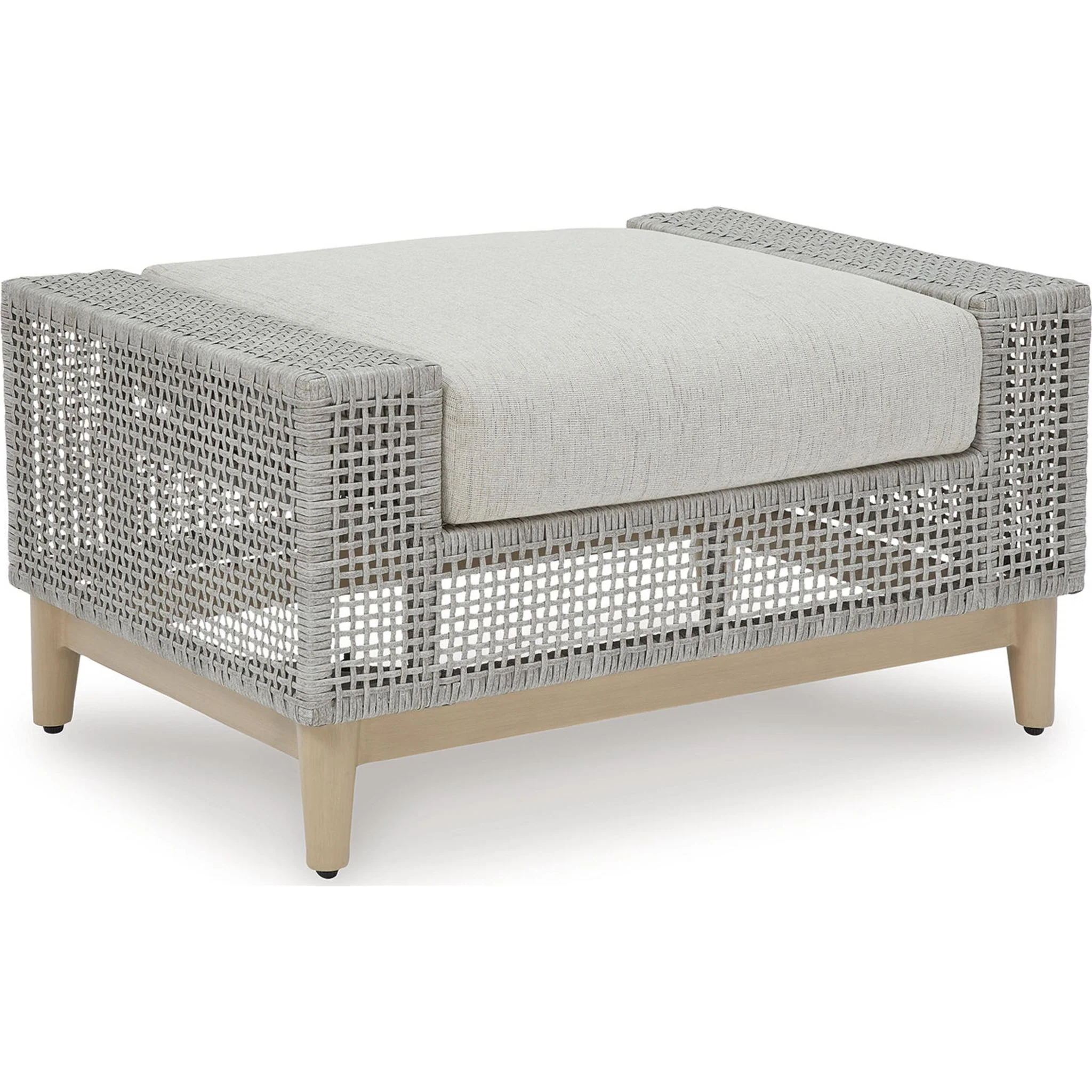 Seton Creek Outdoor Ottoman with Cushion - Gray