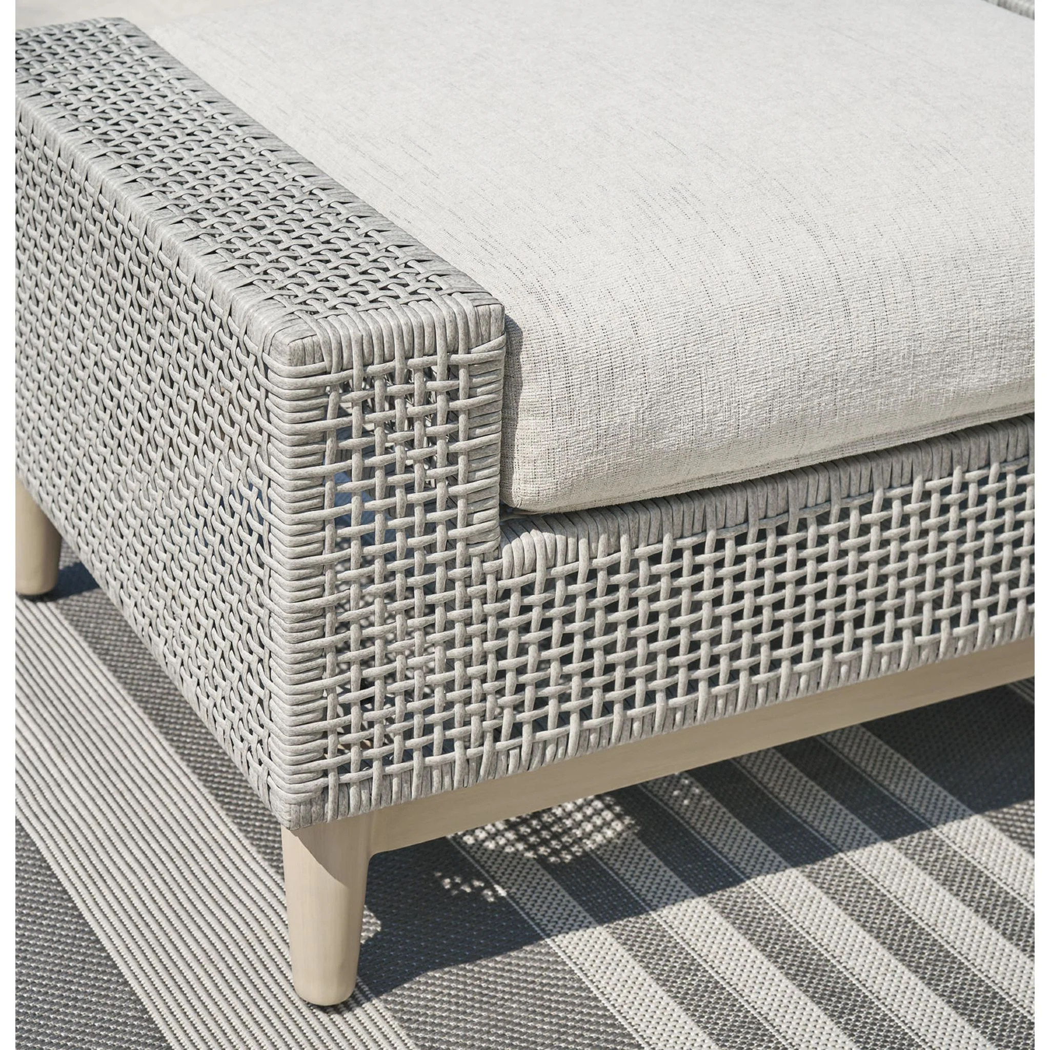 Seton Creek Outdoor Ottoman with Cushion - Gray - Image 9