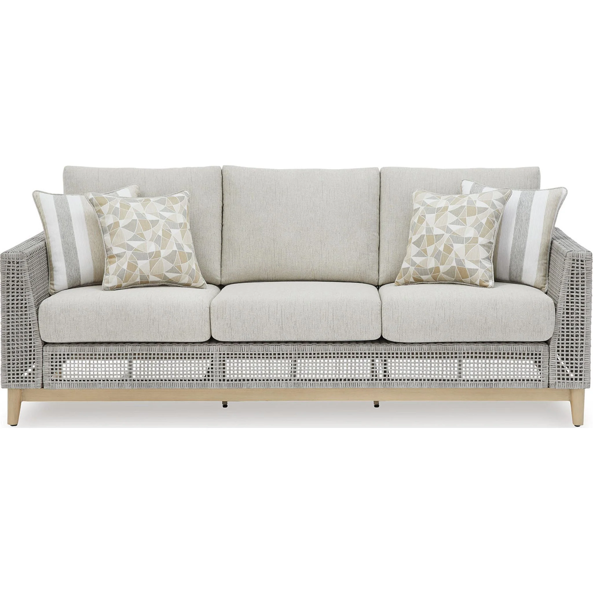 Seton Creek Outdoor Sofa with Cushion - Gray - Image 4