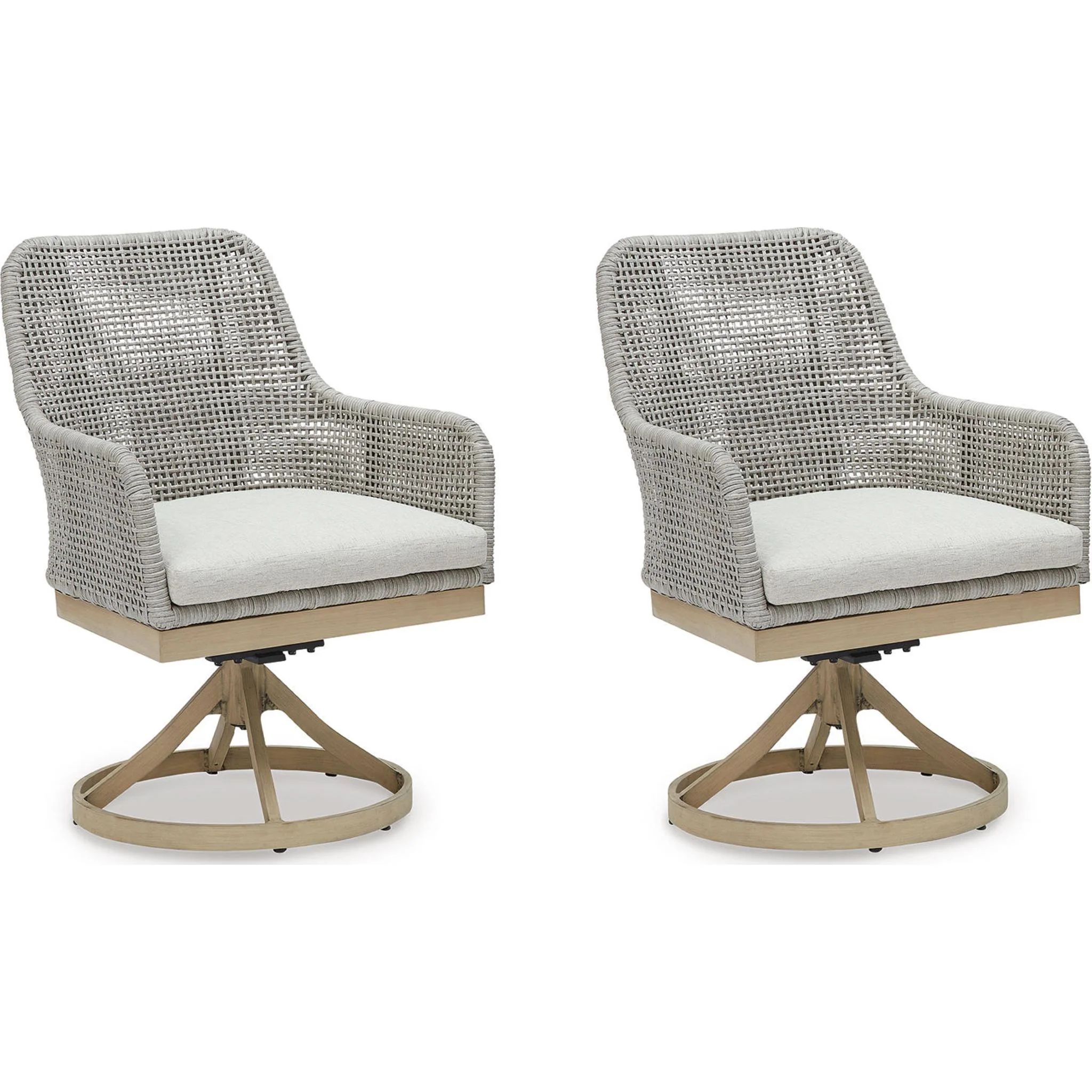 Seton Creek Outdoor Swivel Chair (set of 2) - Gray - Image 12