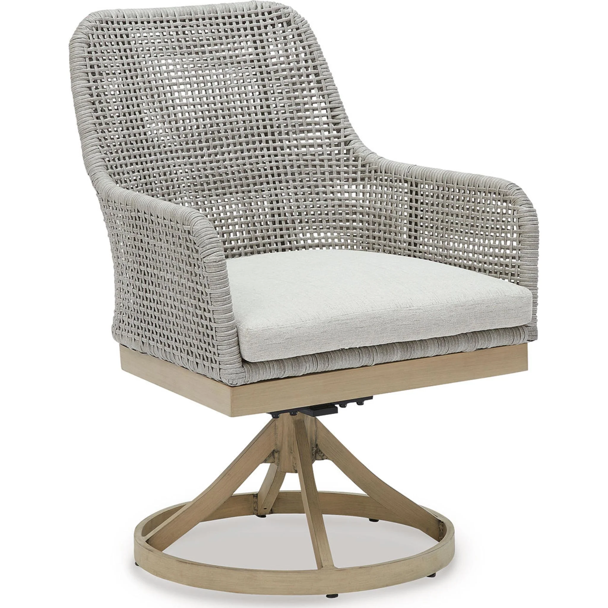 Seton Creek Outdoor Swivel Chair (set of 2) - Gray - Image 3