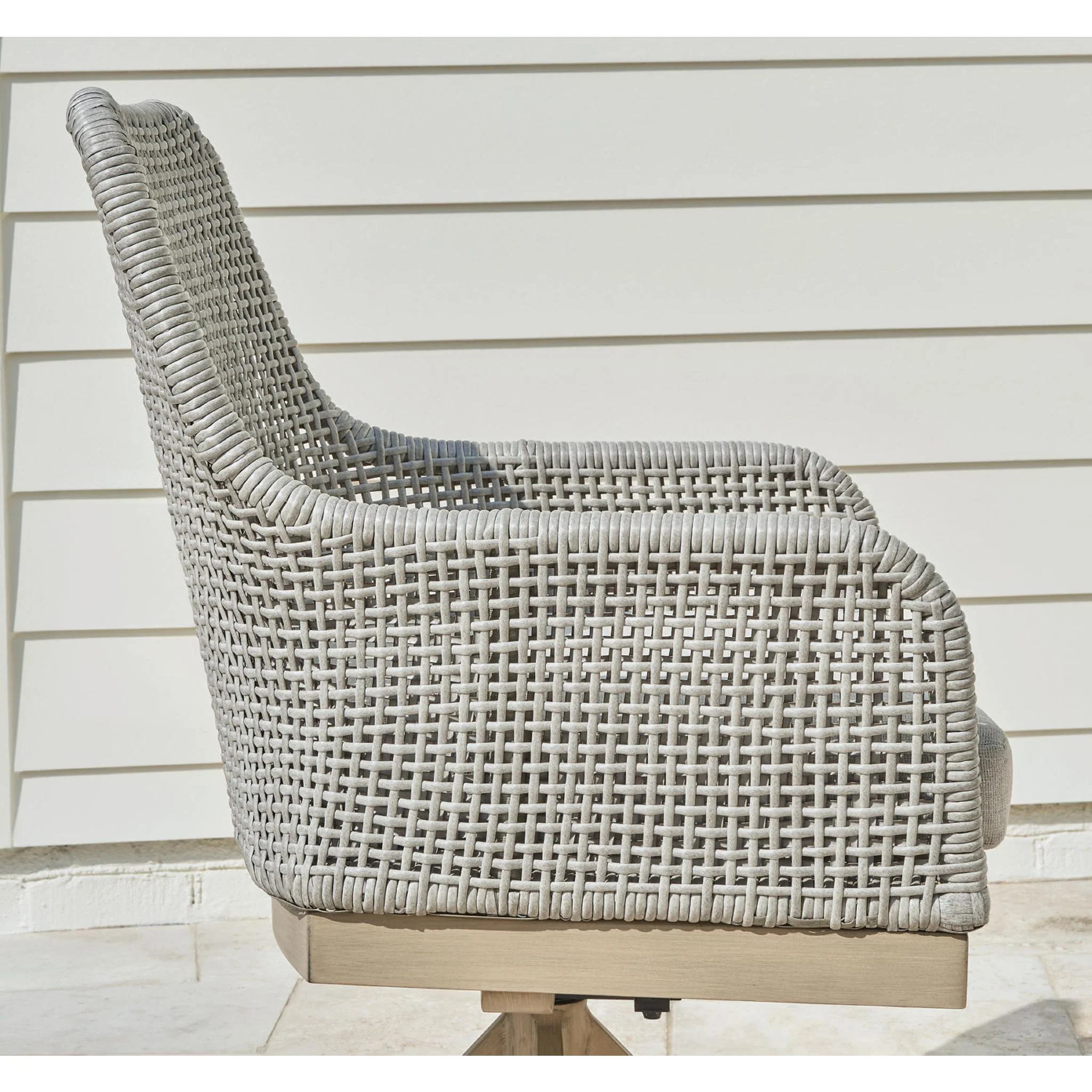 Seton Creek Outdoor Swivel Chair (set of 2) - Gray - Image 6