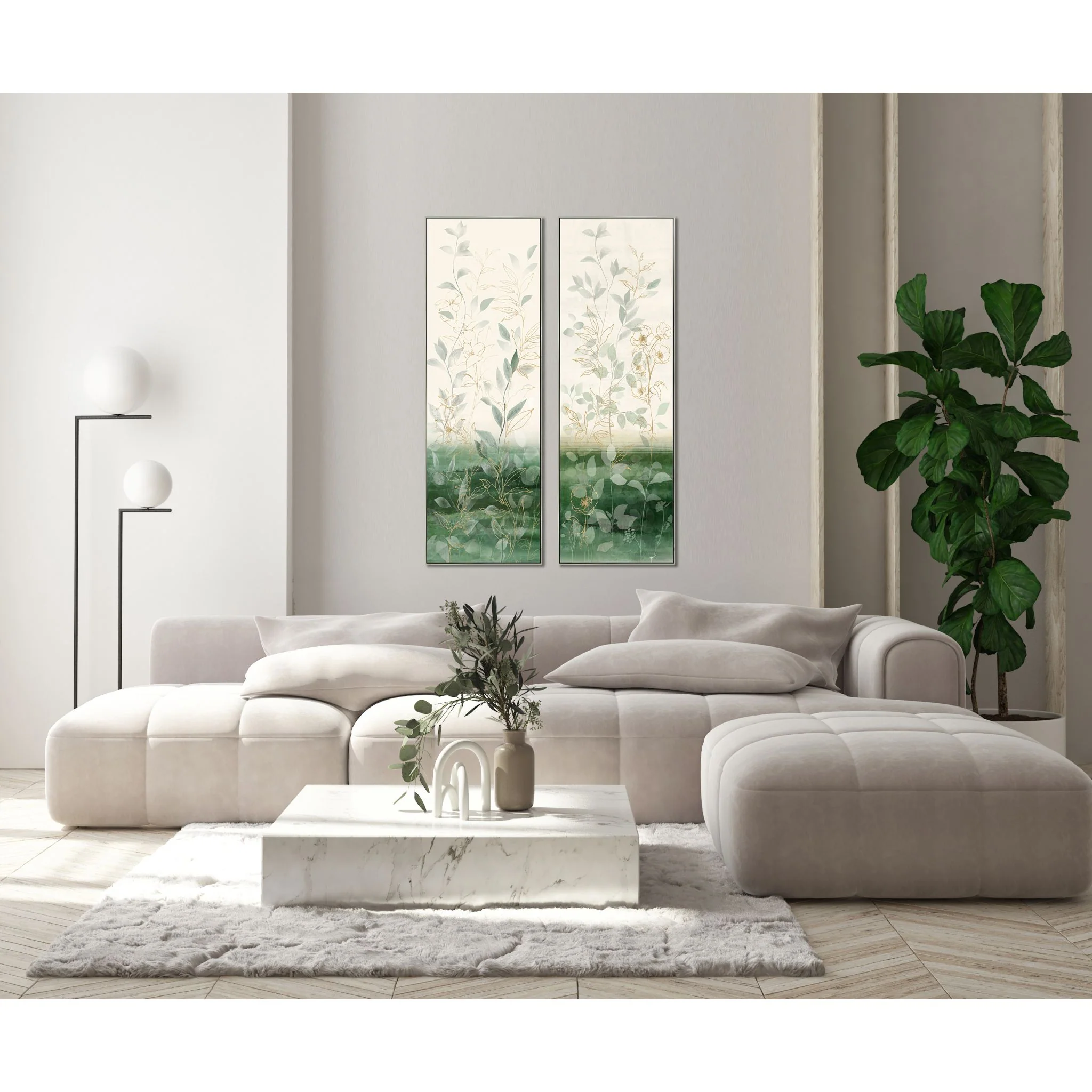 Shades of Emerald II Canvas 48.00" x 16.00" - Image 2