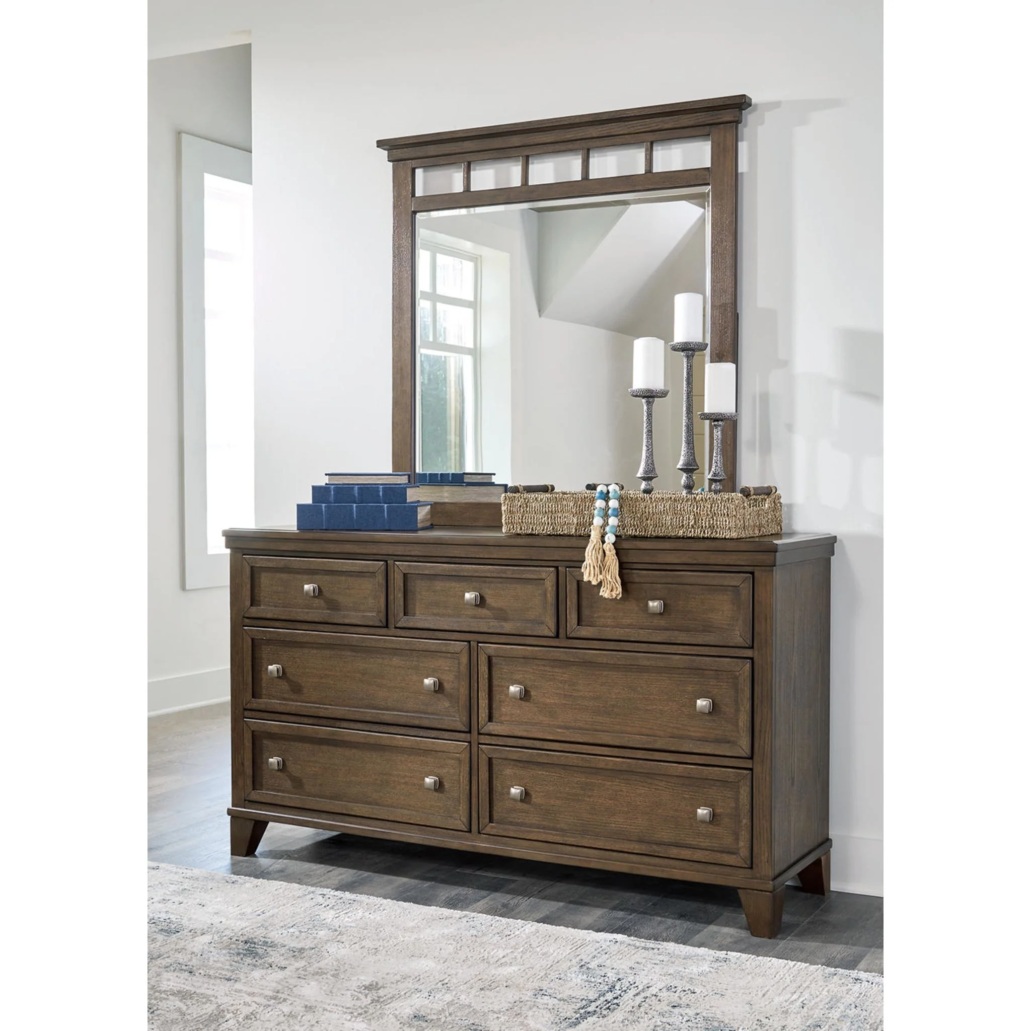 Shawbeck Dresser and Mirror - Dark Brown - Image 2