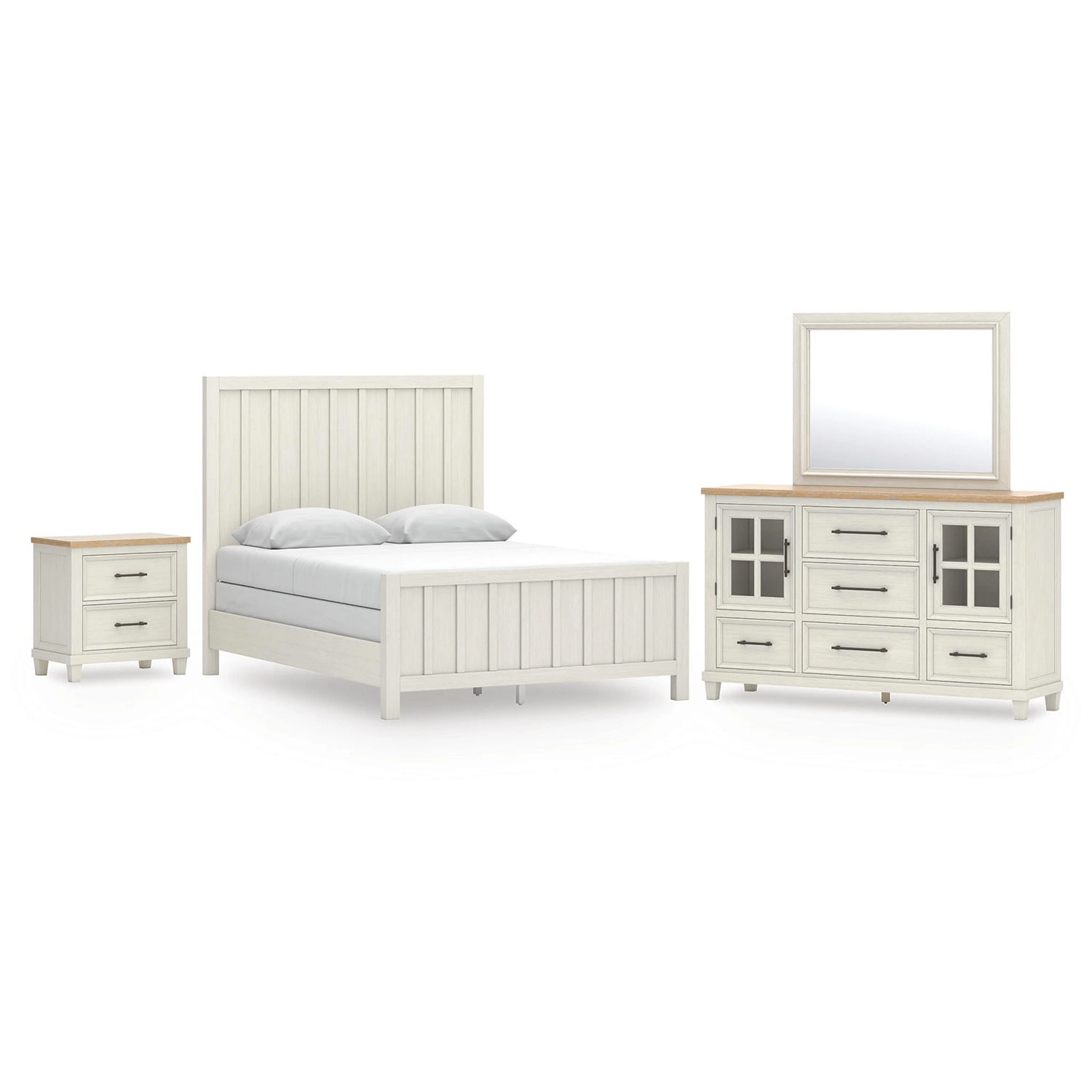 Shaybrock 6 Piece Panel Bedroom - Antique White