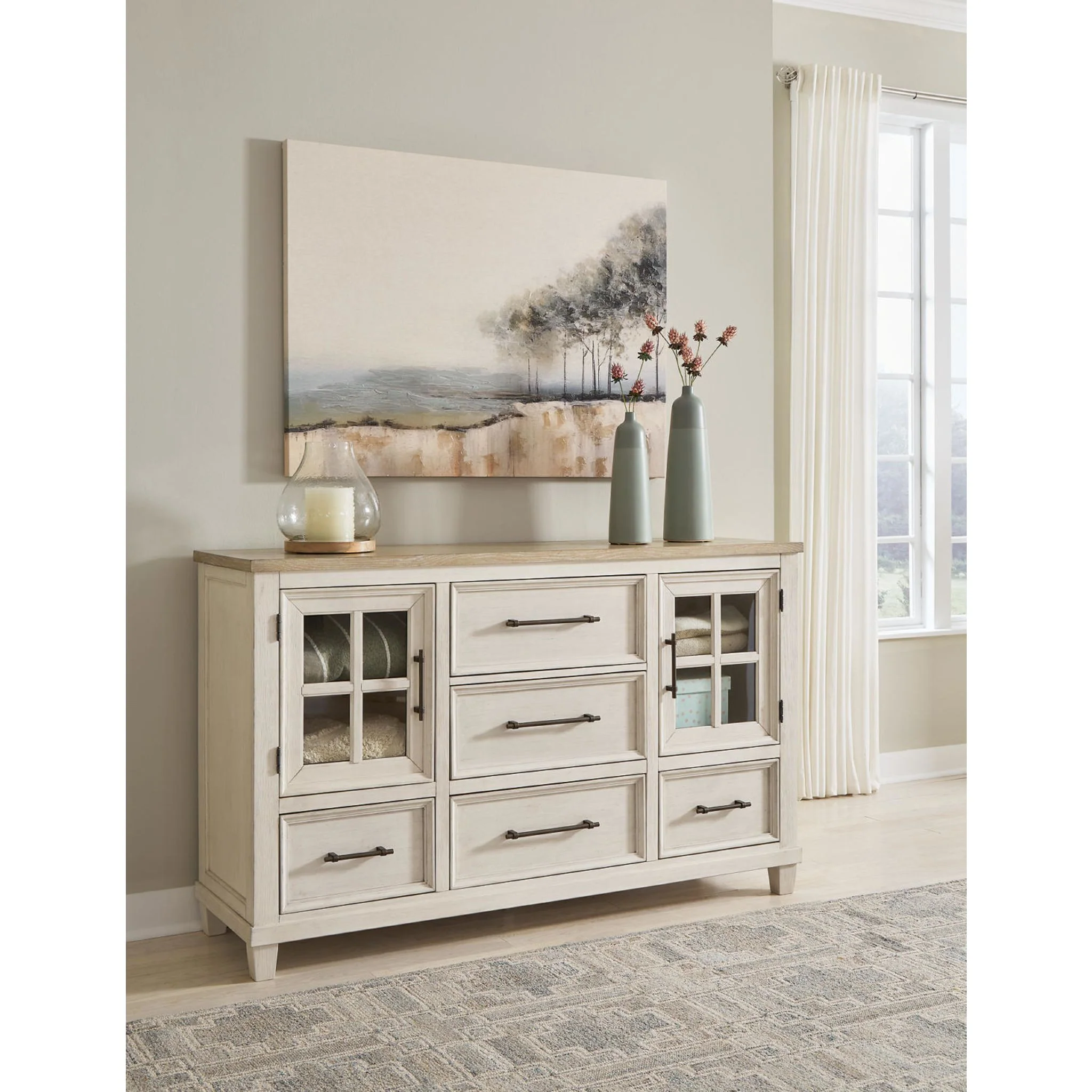 Shaybrock Dresser - Antique White/Brown - Image 2