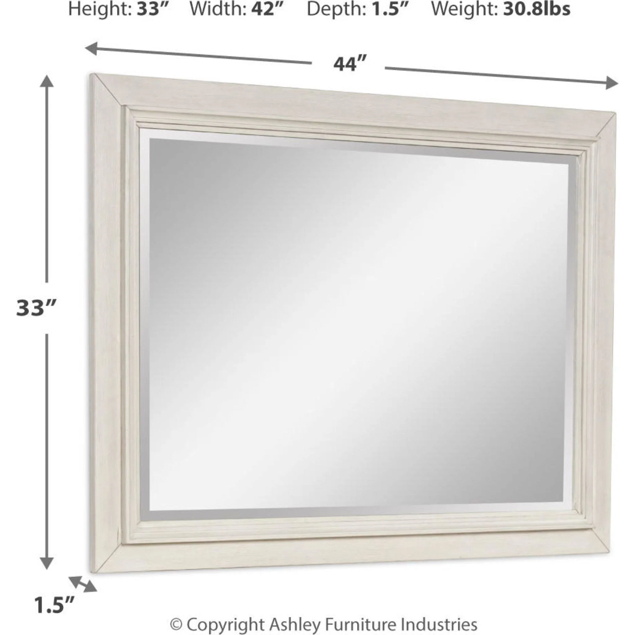 Shaybrock Mirror - Antique White/Brown - Image 5