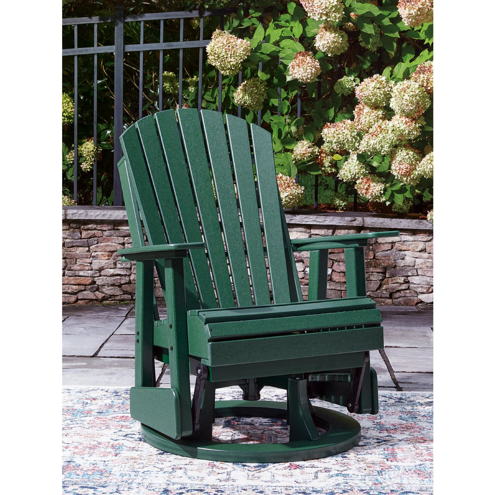 Shell Beach Outdoor Swivel Glider Chair - Green - Image 2
