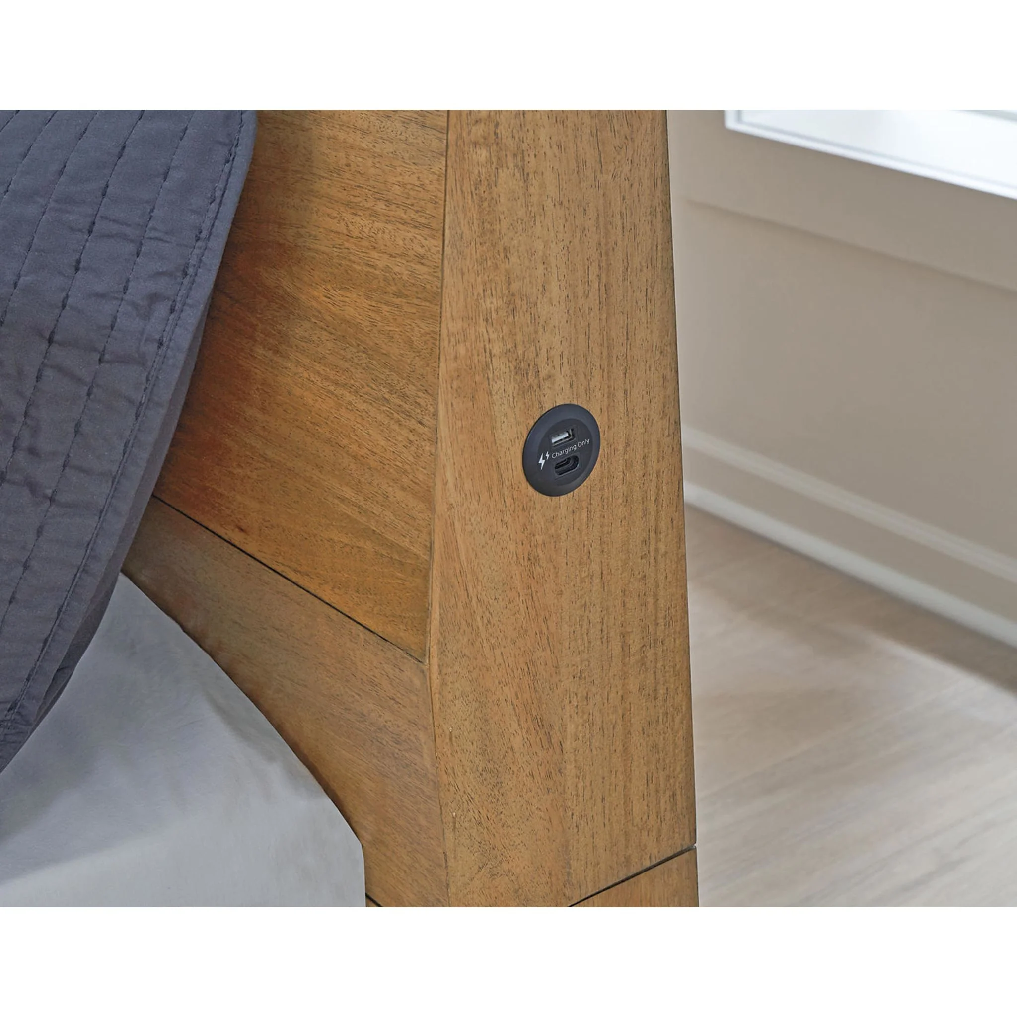 Sherbana King Panel Bed - Light Brown - Image 5