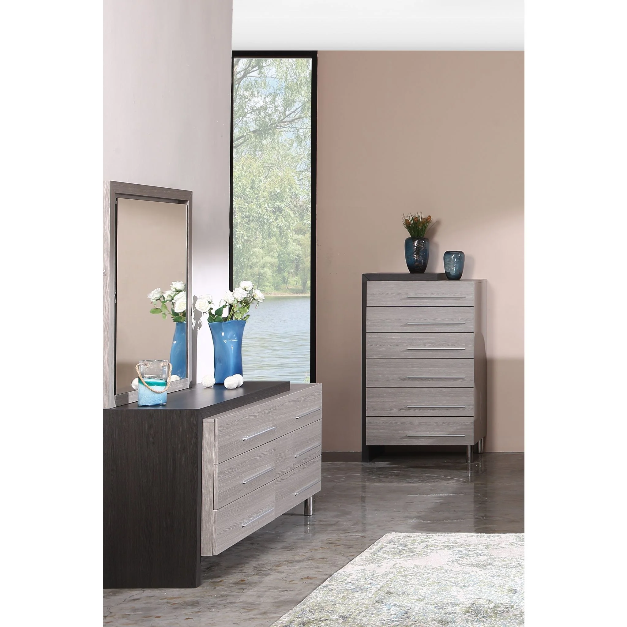 Silverado Dresser and Mirror - Grey - Image 6
