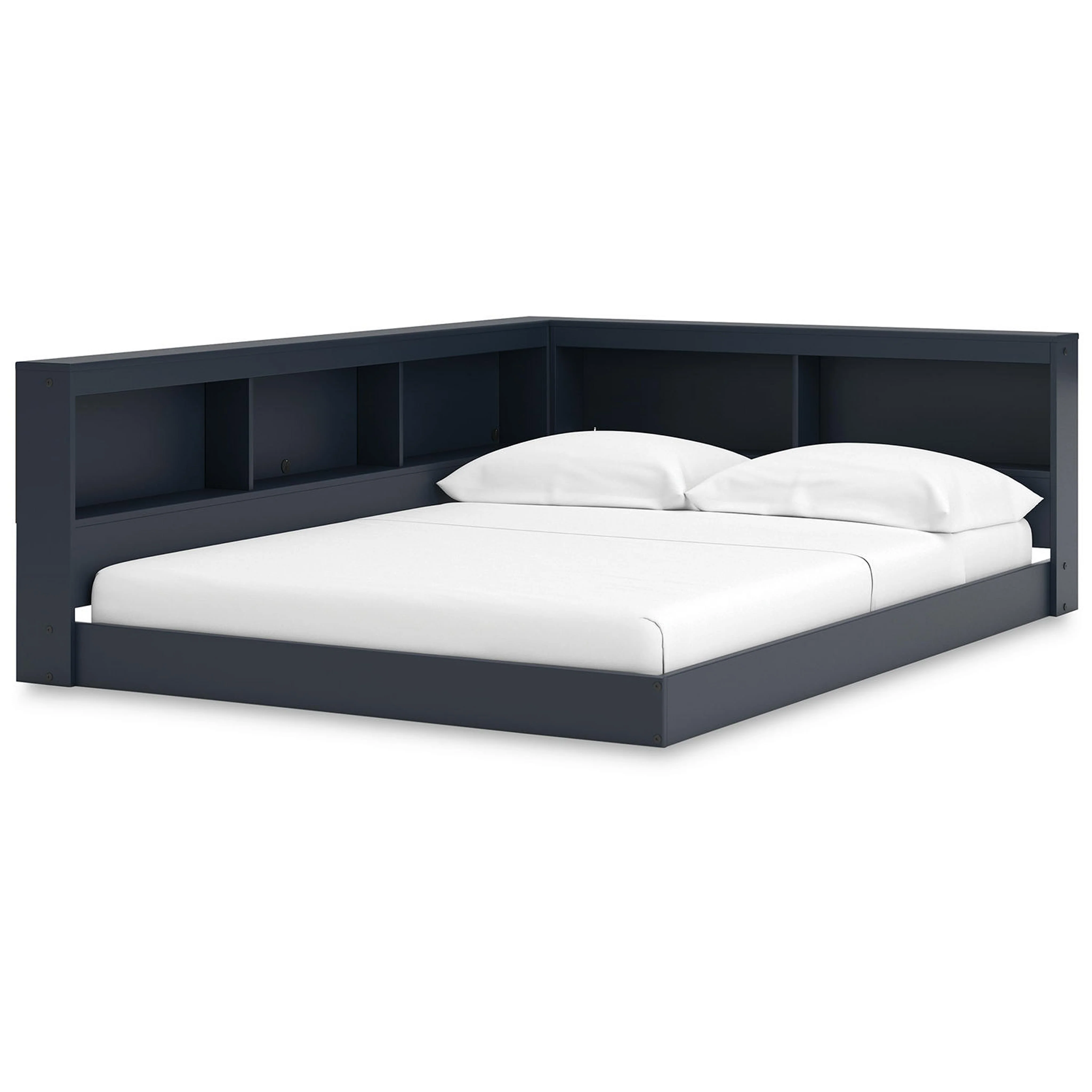 Simmenfort Bookcase Storage Bed - Navy Blue - Image 13