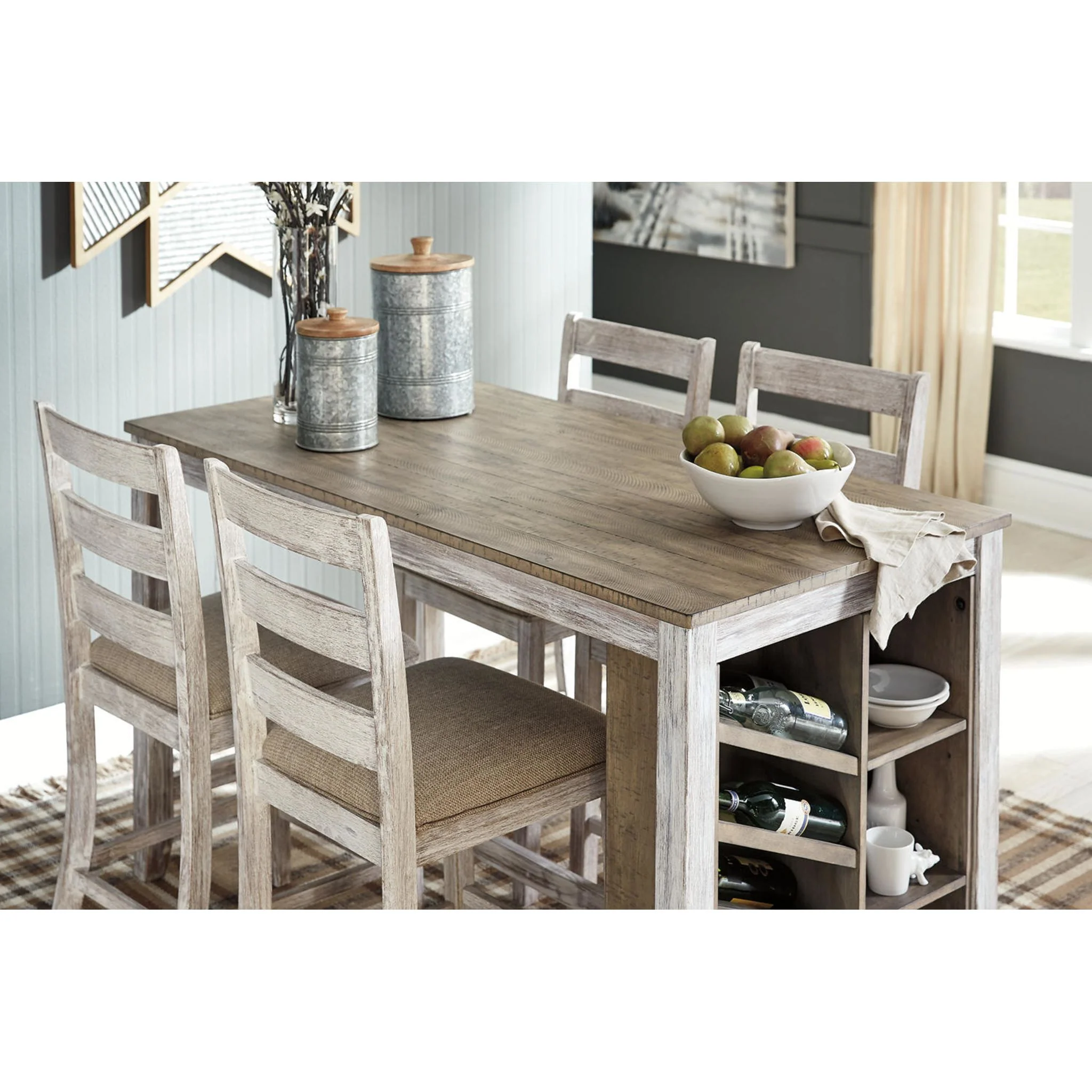 Skempton Counter Height Table - White/Light Brown - (D394-32) - Image 24